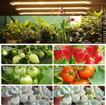 Jioson Pflanzenlampe 4*50cm Strips für Indoor-Pflanzen, Sonnenlicht Vollspektrum, 288 LEDs Plant Lamp with Auto Timer, 5 Dimmable Brightness