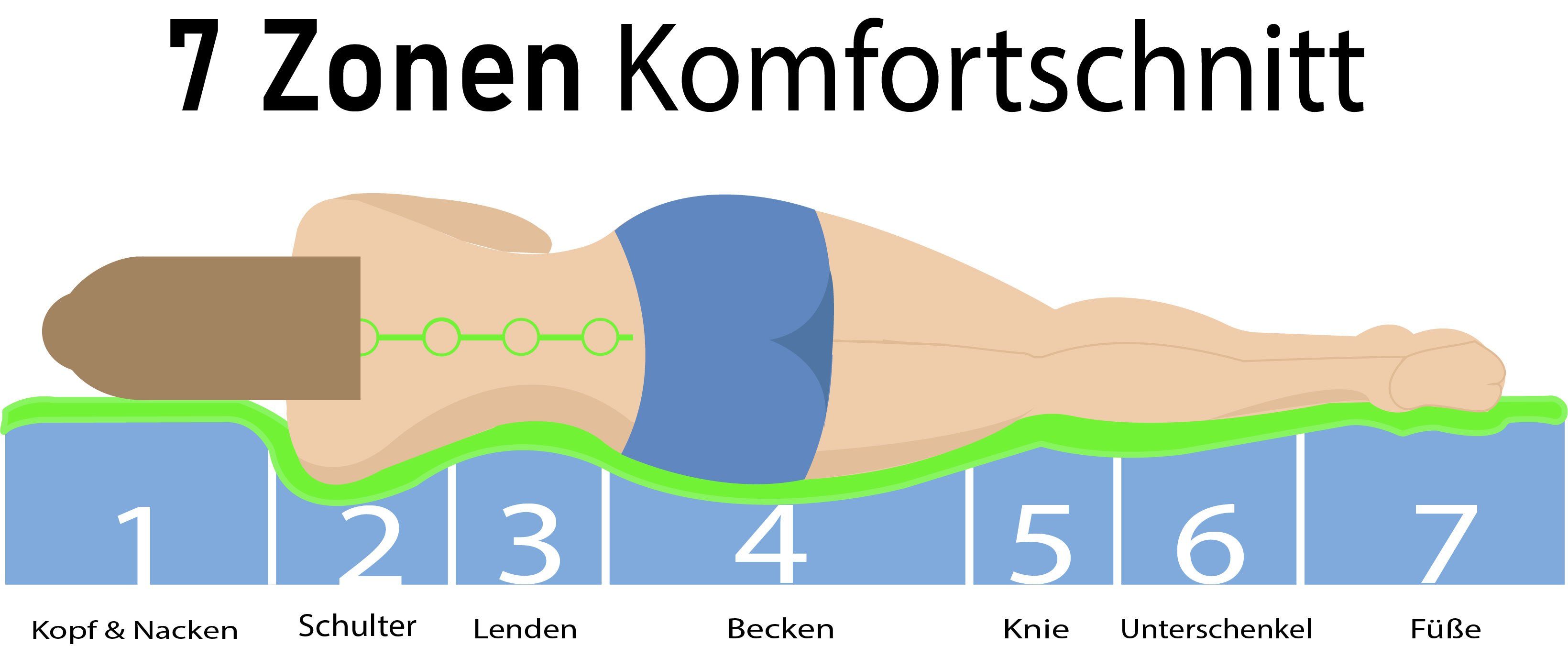 Kaltschaummatratze hoch 7-Zonen LIVING, & HIGH Kaltschaummatratze 12,16 12 & Orthopädische Matratze 19cm cm H2 H3,