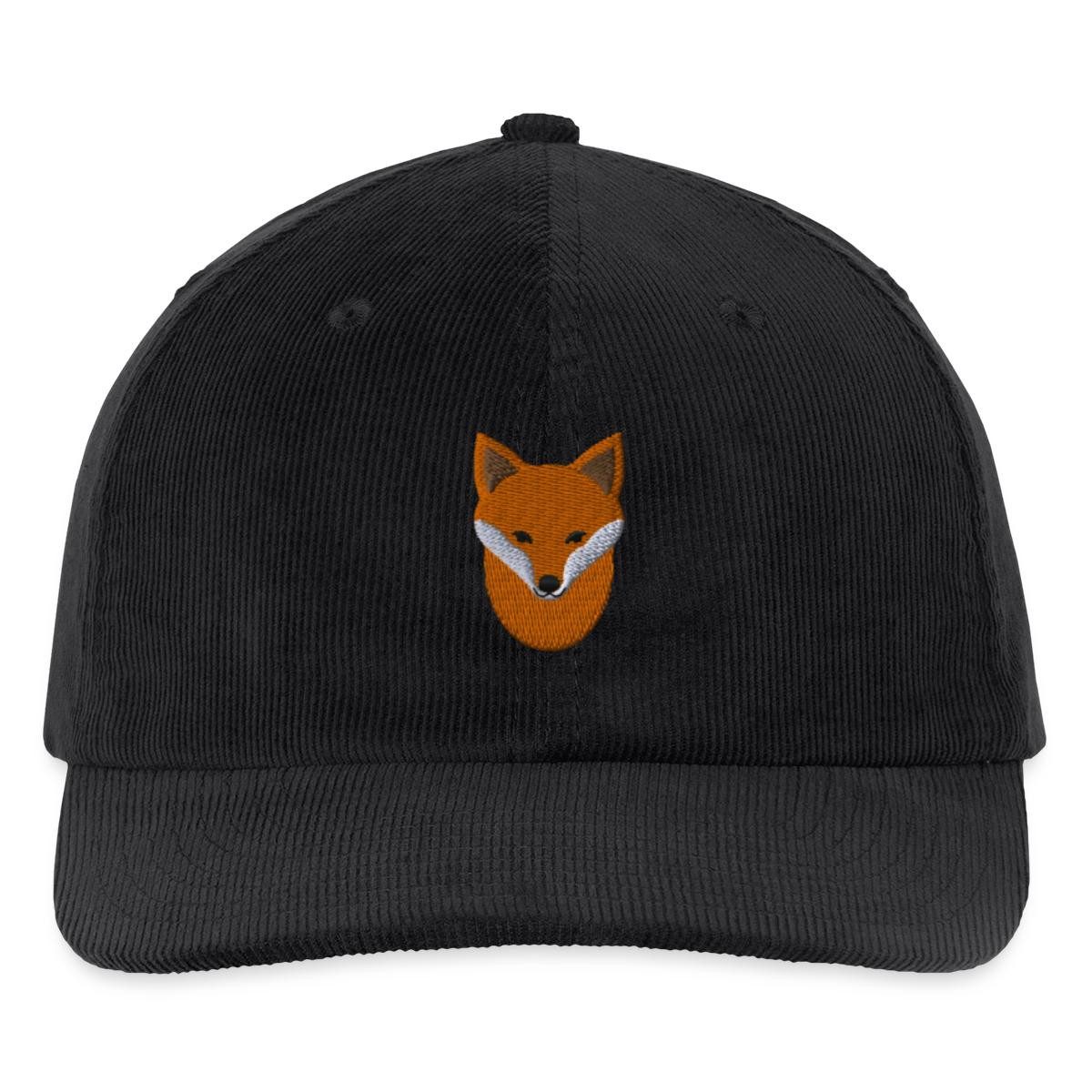 Spreadshirt Baseball Cap Gestickter Fuchs Für Naturfans Und Ruhige Köpfe Bestickte Cord Cap (1-St)