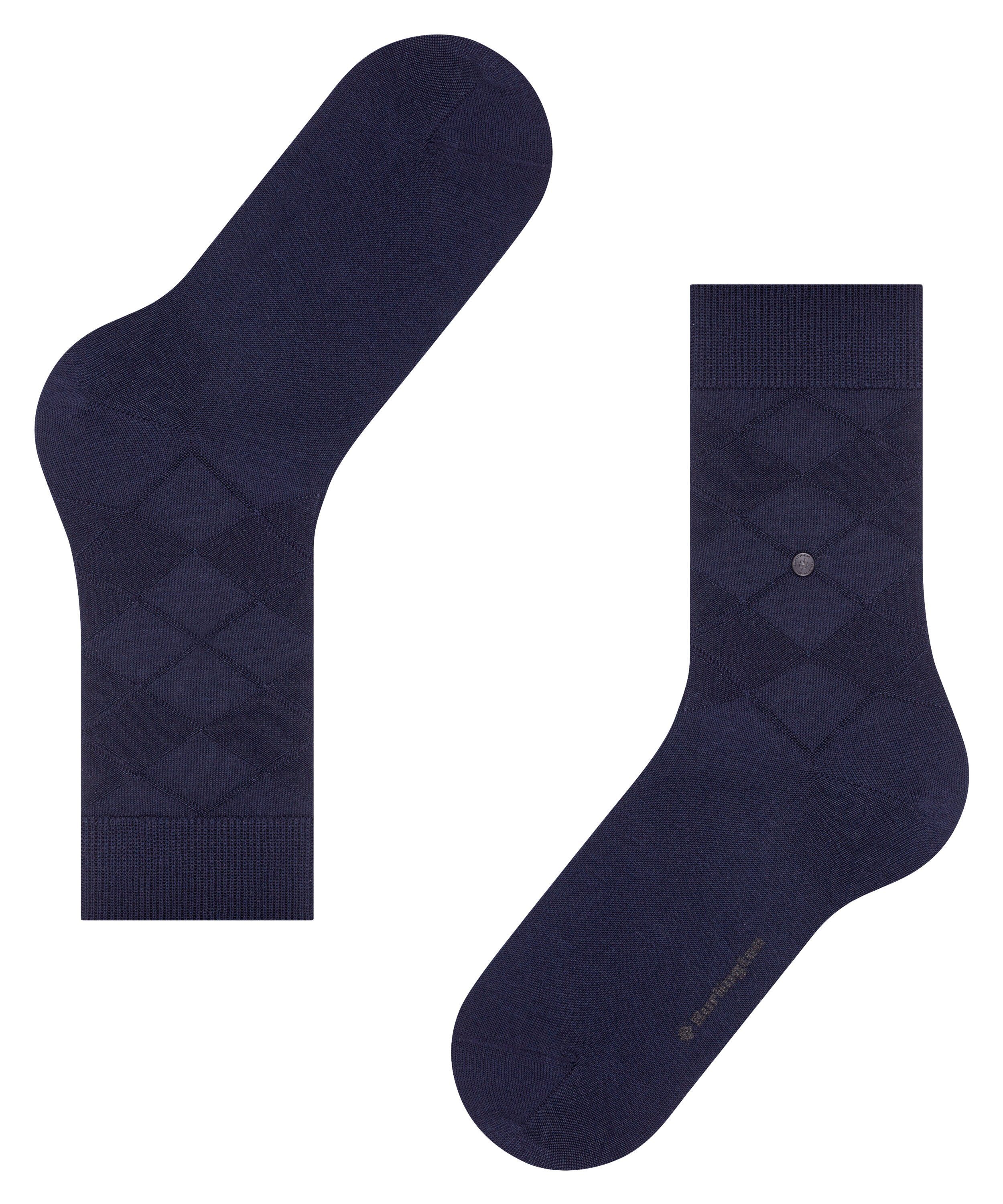 (6120) (1-Paar) marine Rhomb Socken Burlington Black