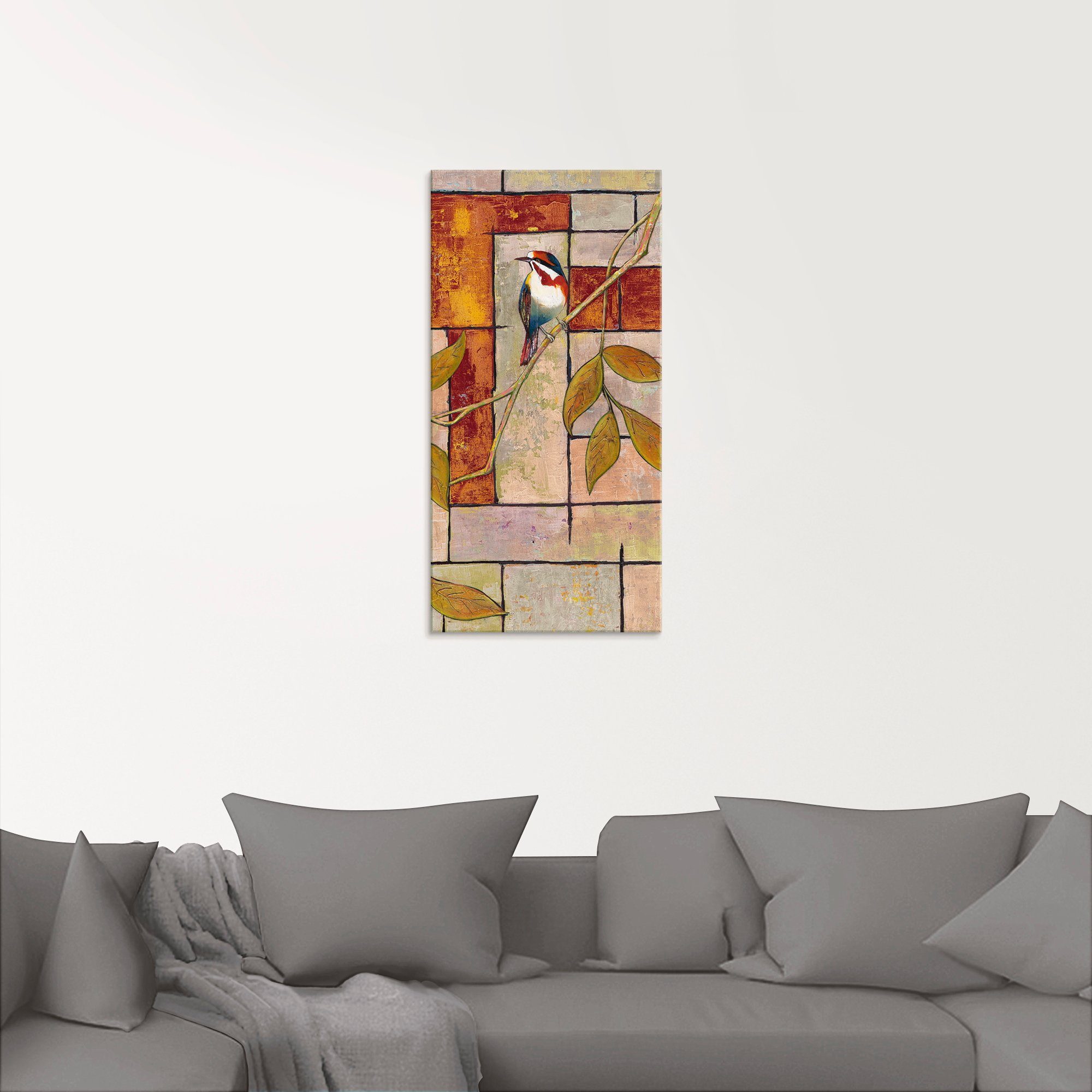 Artland Glasbild »Vogel auf einem Ast II«, Vögel (1 Stück)-kaufen
