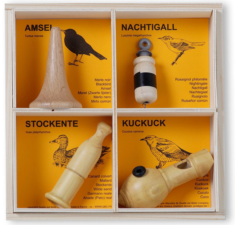 KOOKOO Vogelpfeife Vogelpfeifen Sets, (4-St), handgefertigte Vogelpfeifen, Vogelruf nachahmen