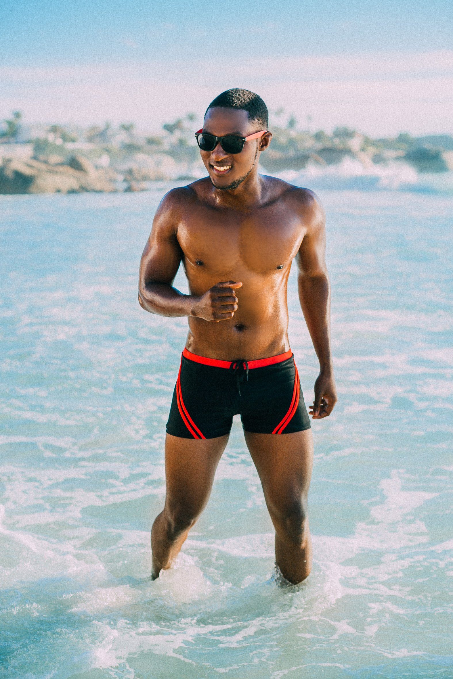Luvanni Badehose Badehose Herren Schnelltrocknende Beachshorts TS7 TS8 Badeshorts Boardshorts Schwimmhose Männer Shorts Hose mit Streifenmuster