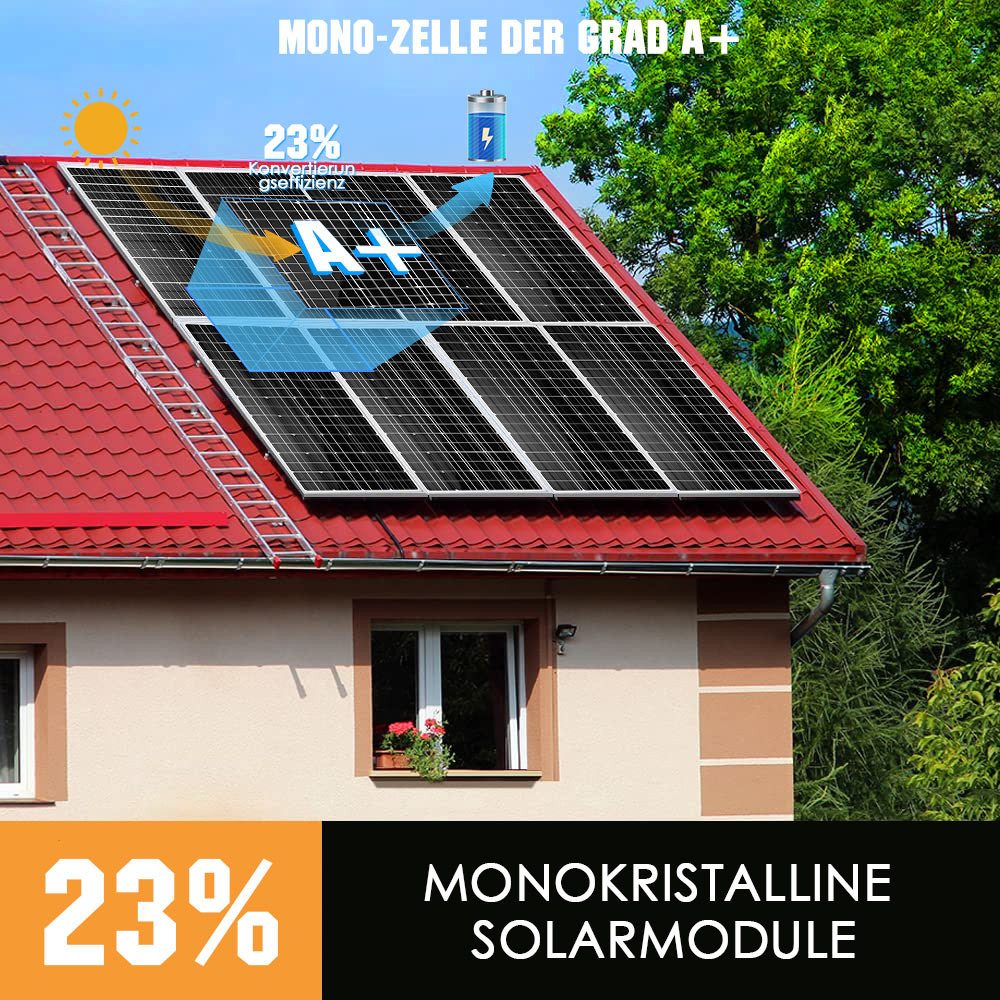 Thumbnail - GLIESE Balkonkraftwerk Solarpanel 12V für Balkonkraftwerk Wohnmobil 200W 400W 600W 800W 1000W, Monokristallin, (5-St., 2...