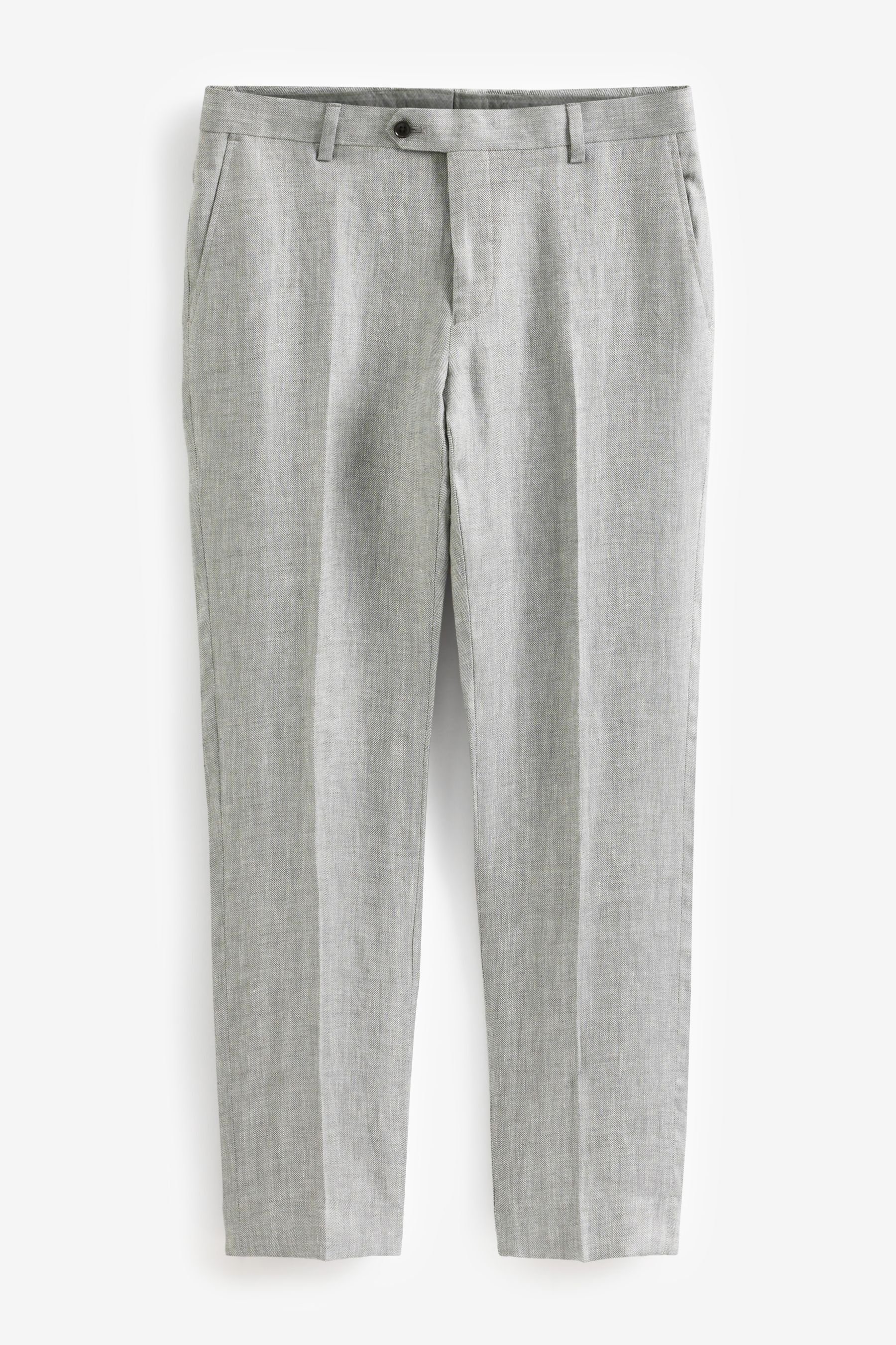Fit: (1-tlg) Grey aus Next Leinen, Hose Anzug Slim Anzughose