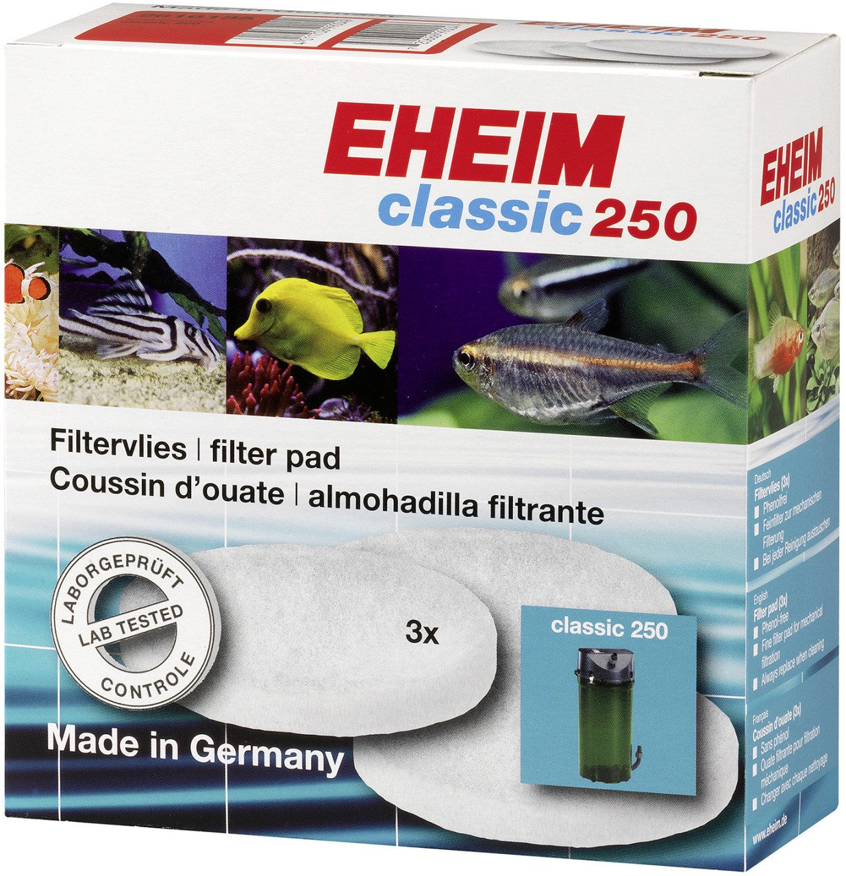 Aquariumfilter Eheim Filtervlies für Classic 250 3 Stück