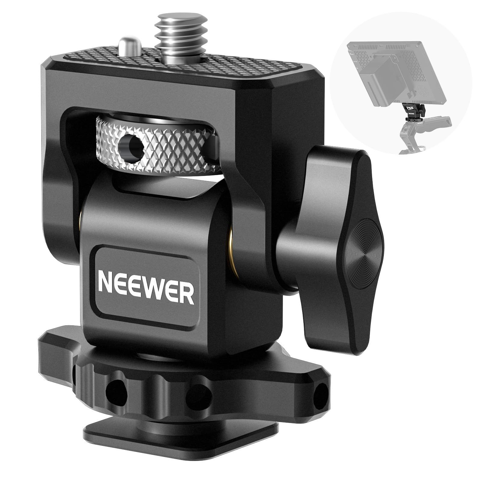 Neewer Monitor-Halterung MA006 Monitorhalterung für Atomos Ninja V mit Kaltblitzschuh & Neigung, (bis 7 Zoll, Packung, LochmaB Befestigung:1/4)