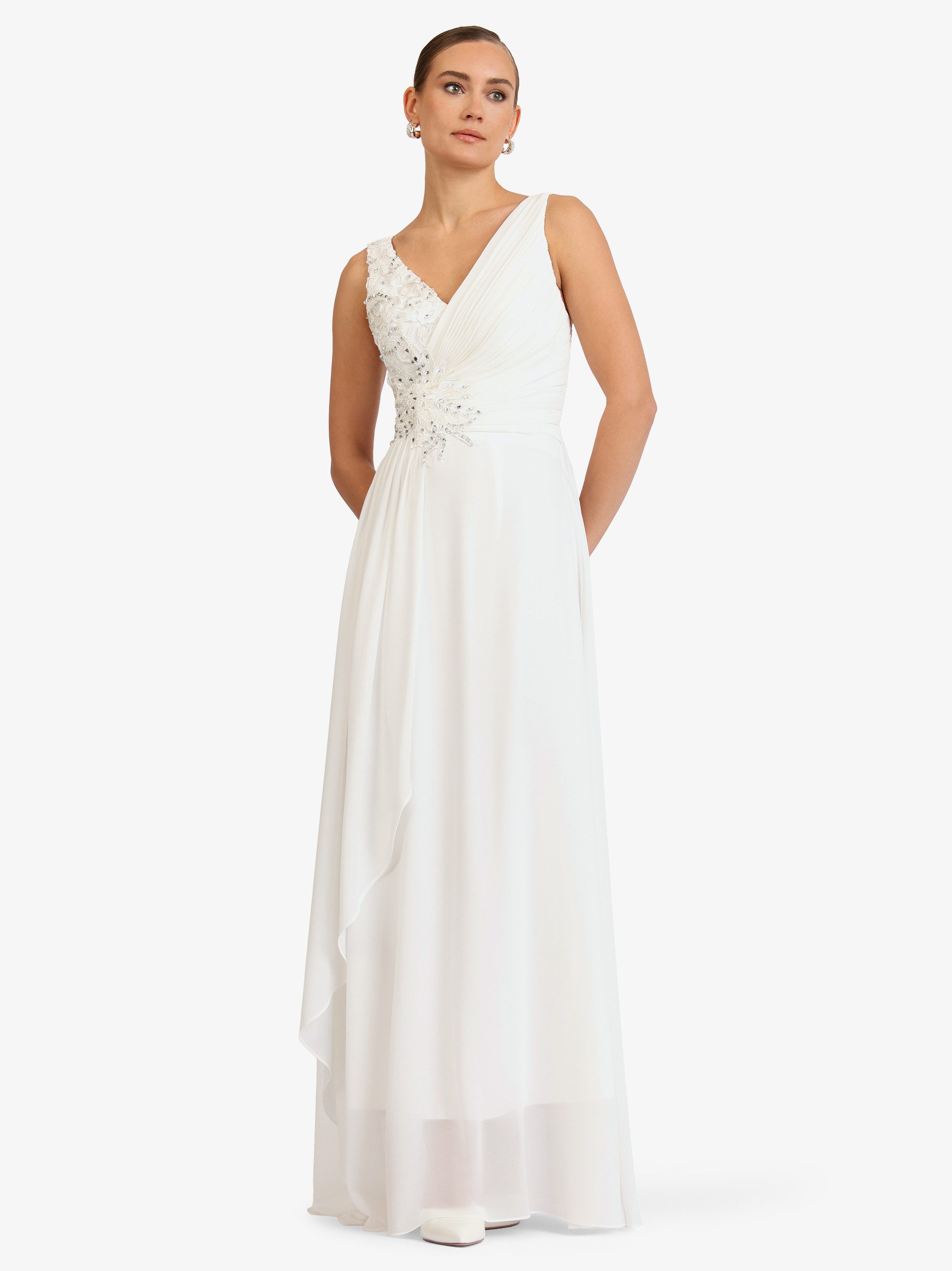 Kraimod Abendkleid mit Spitze und Zierperlen