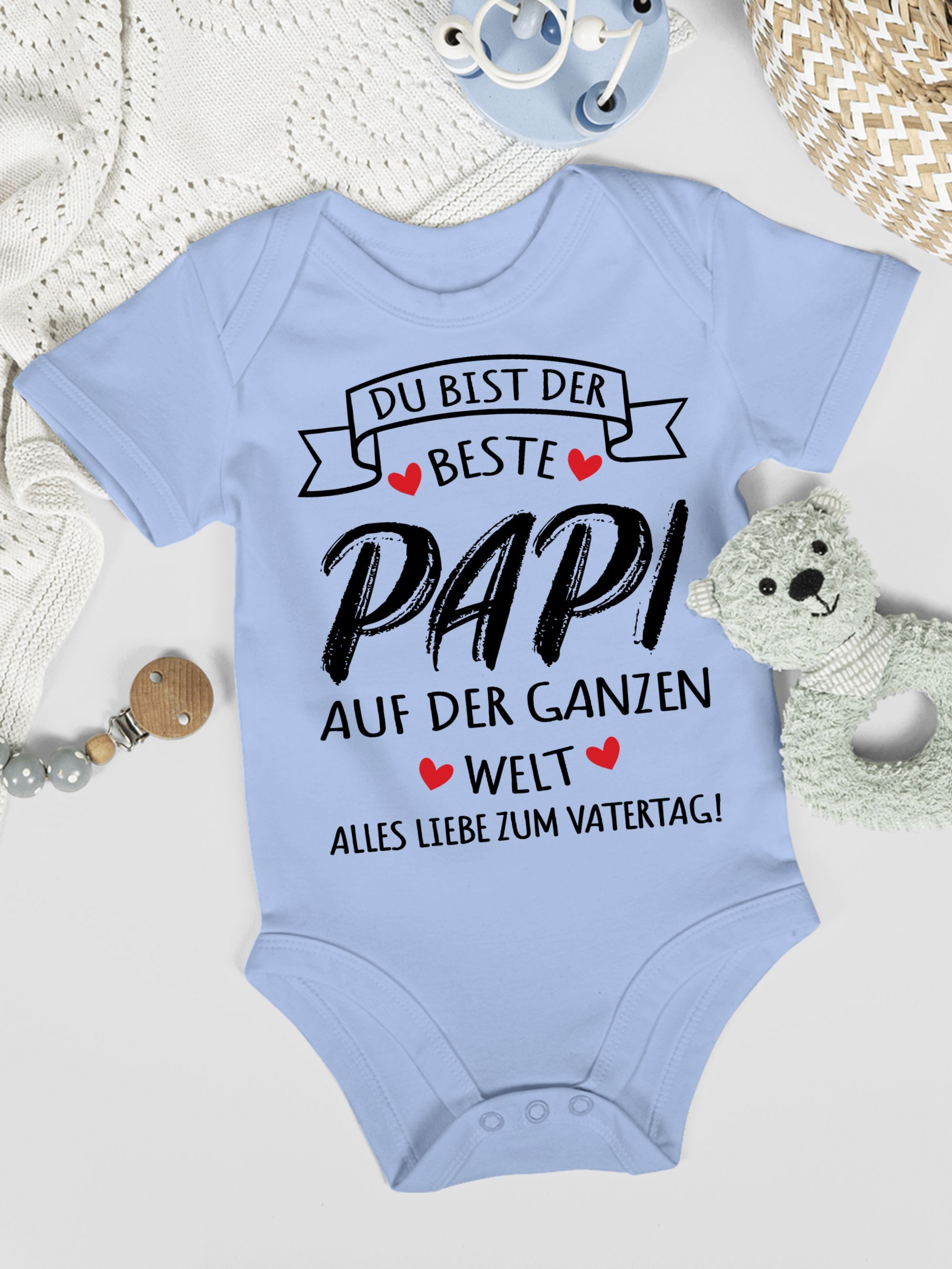 Shirtracer Shirtbody Beste Papa der Welt Geschenke, Alles liebe zum Vatertag Geschenk Vatertag Baby
