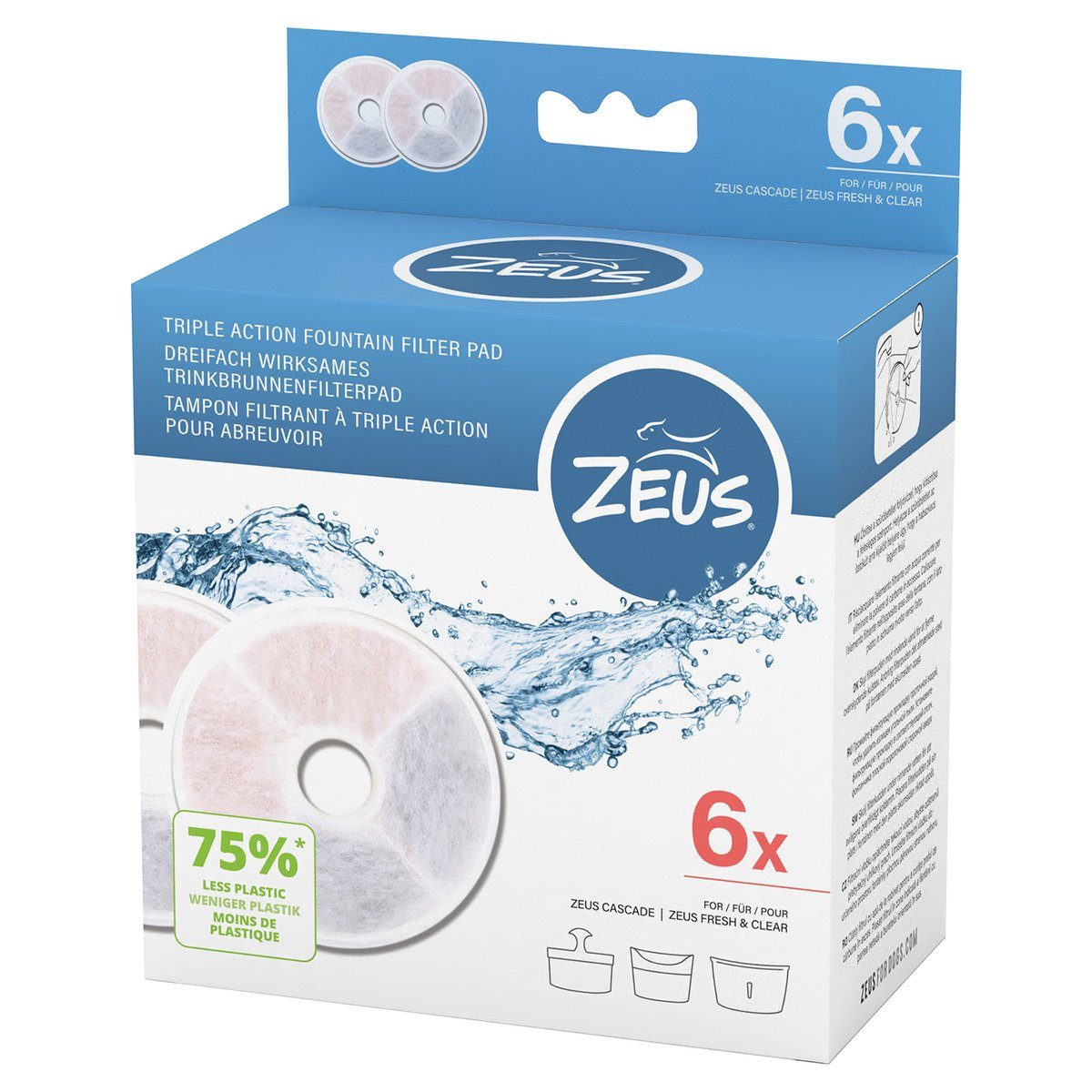 Zeus Trinkbrunnen Triple Action Filter rahmenlos, 6er Pack günstig online kaufen