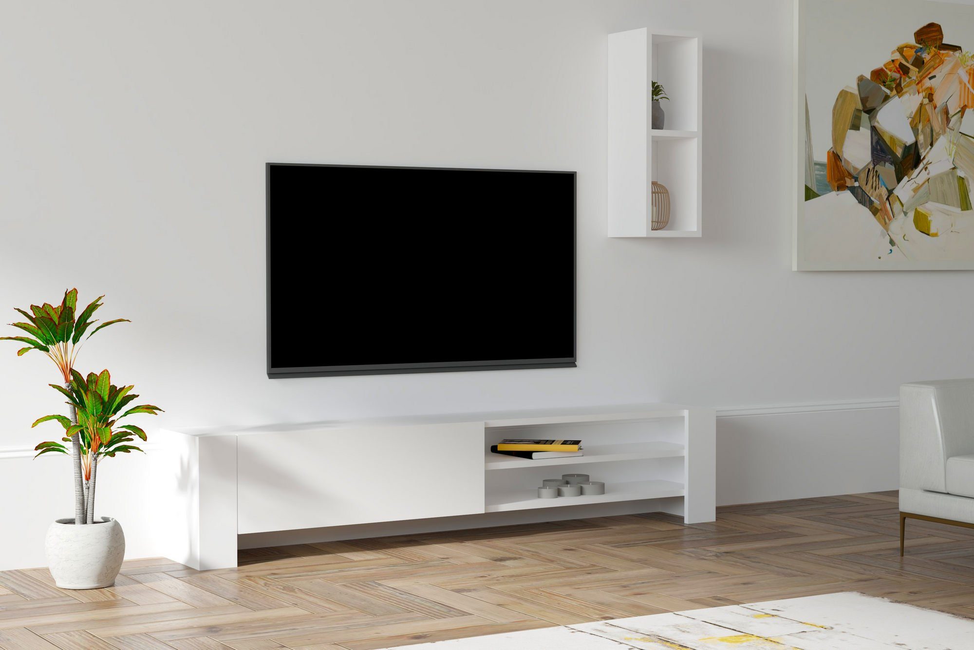 Skye Decor TV-Schrank Schränke, 33x160x26,8 cm, 100% Melaminbeschichtete Partikelplatte