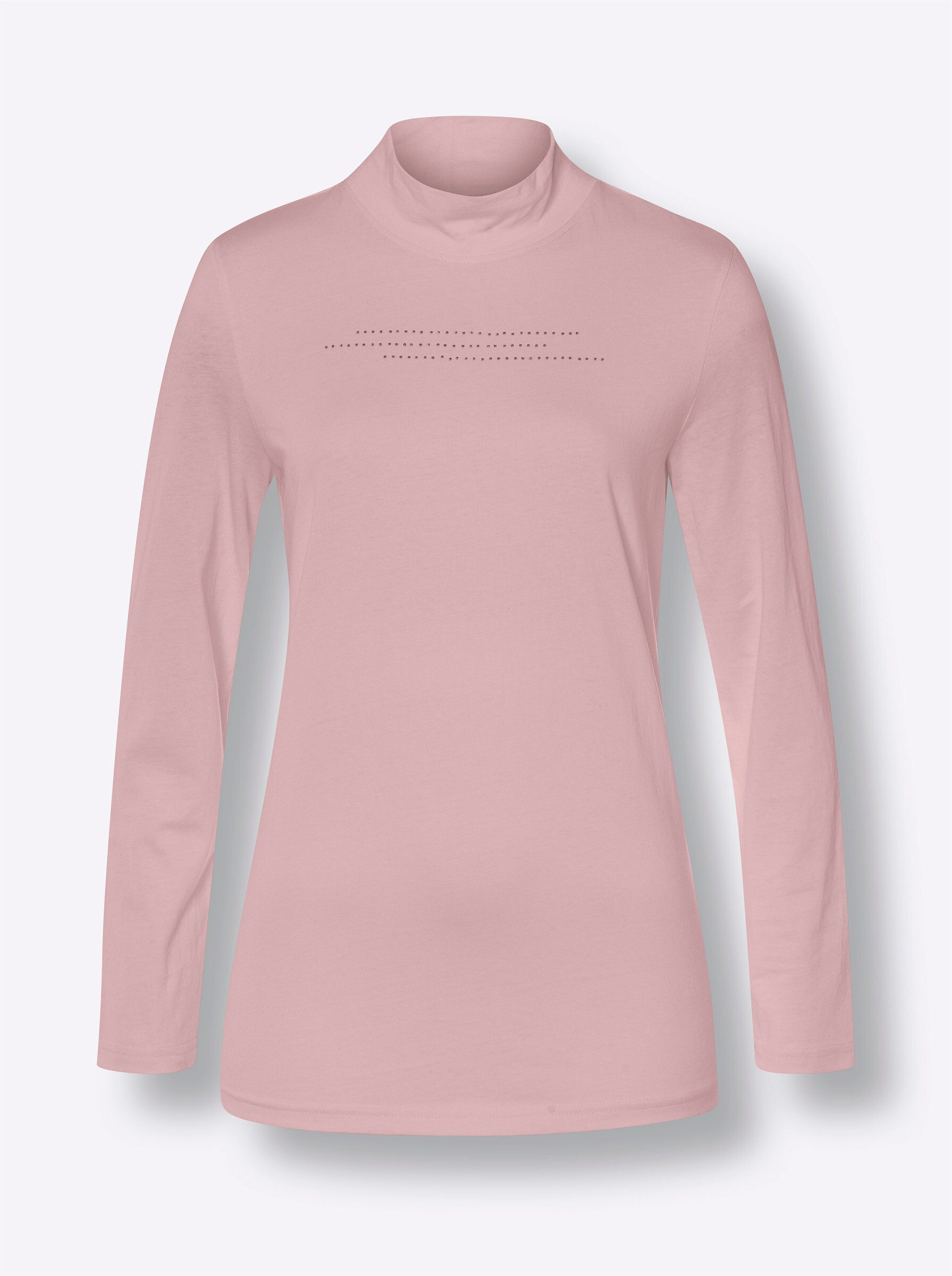 T-Shirt Stehkragen-Shirt Langarm