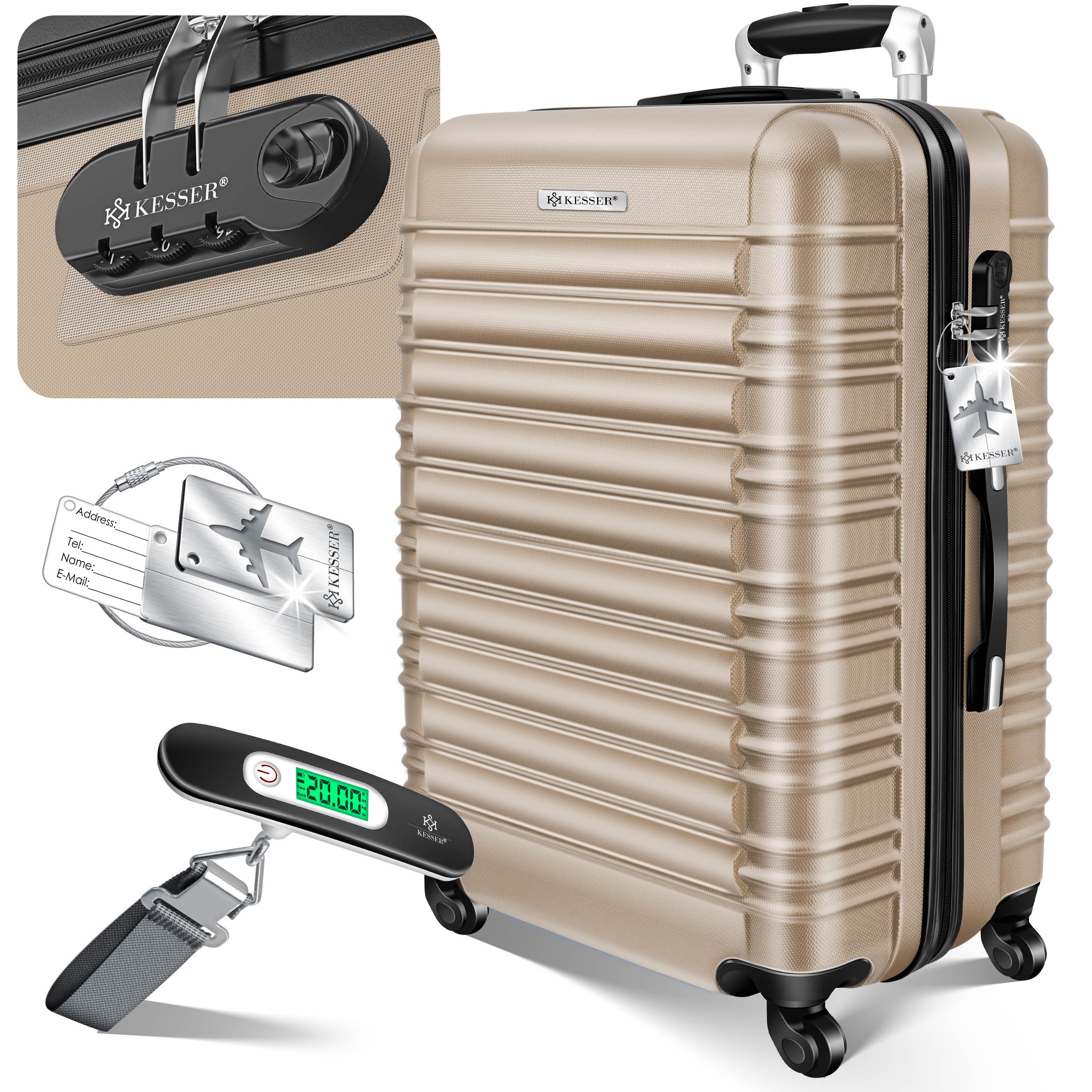 KESSER Kofferset, (1 tlg), Reisekoffer Hartschalen-Koffer Inkl. Kofferwaage + Gepäckanhänger