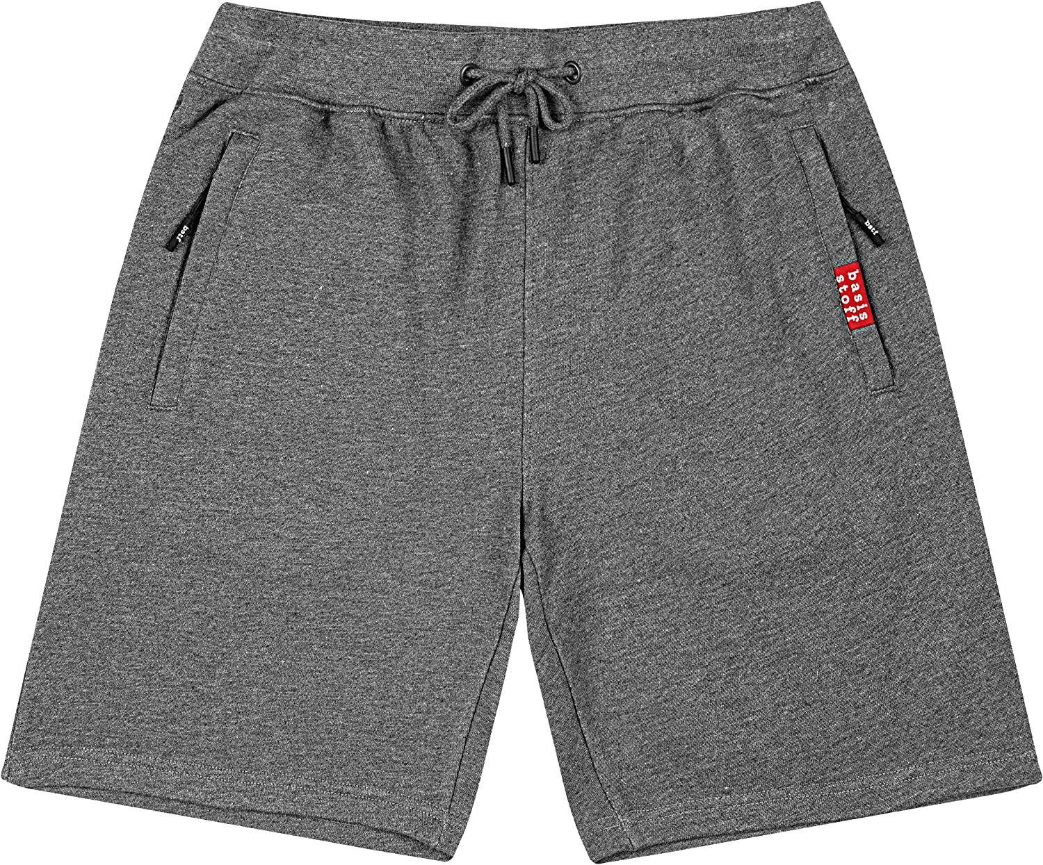 Basisstoff Shorts Lobo Herren Short Cotton Sweat Kurze Hose Bermuda Sweatpant