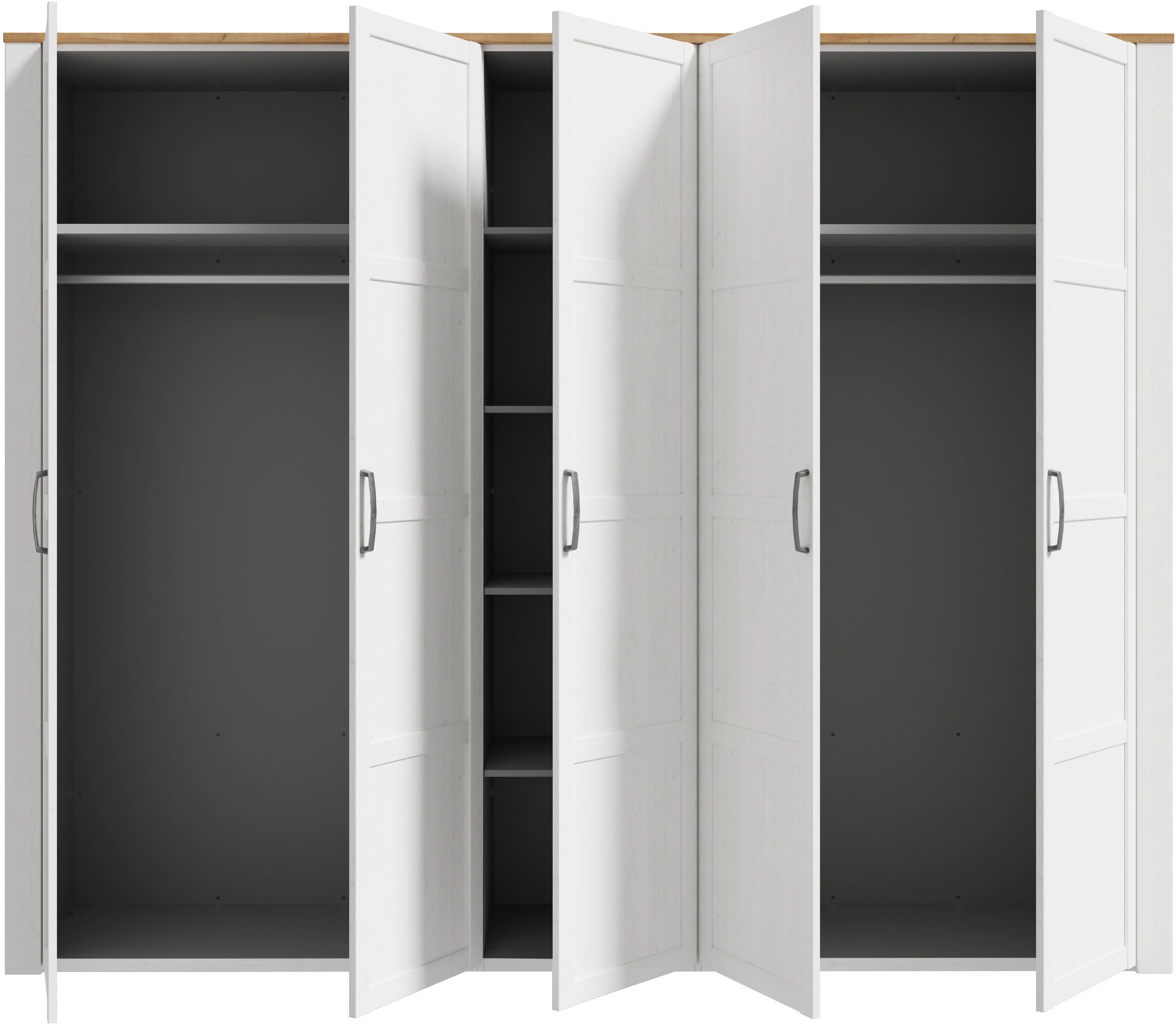 FORTE Kleiderschrank Bohol Höhe 214 cm, 5türig, SoftClose – Bild 4 von 5