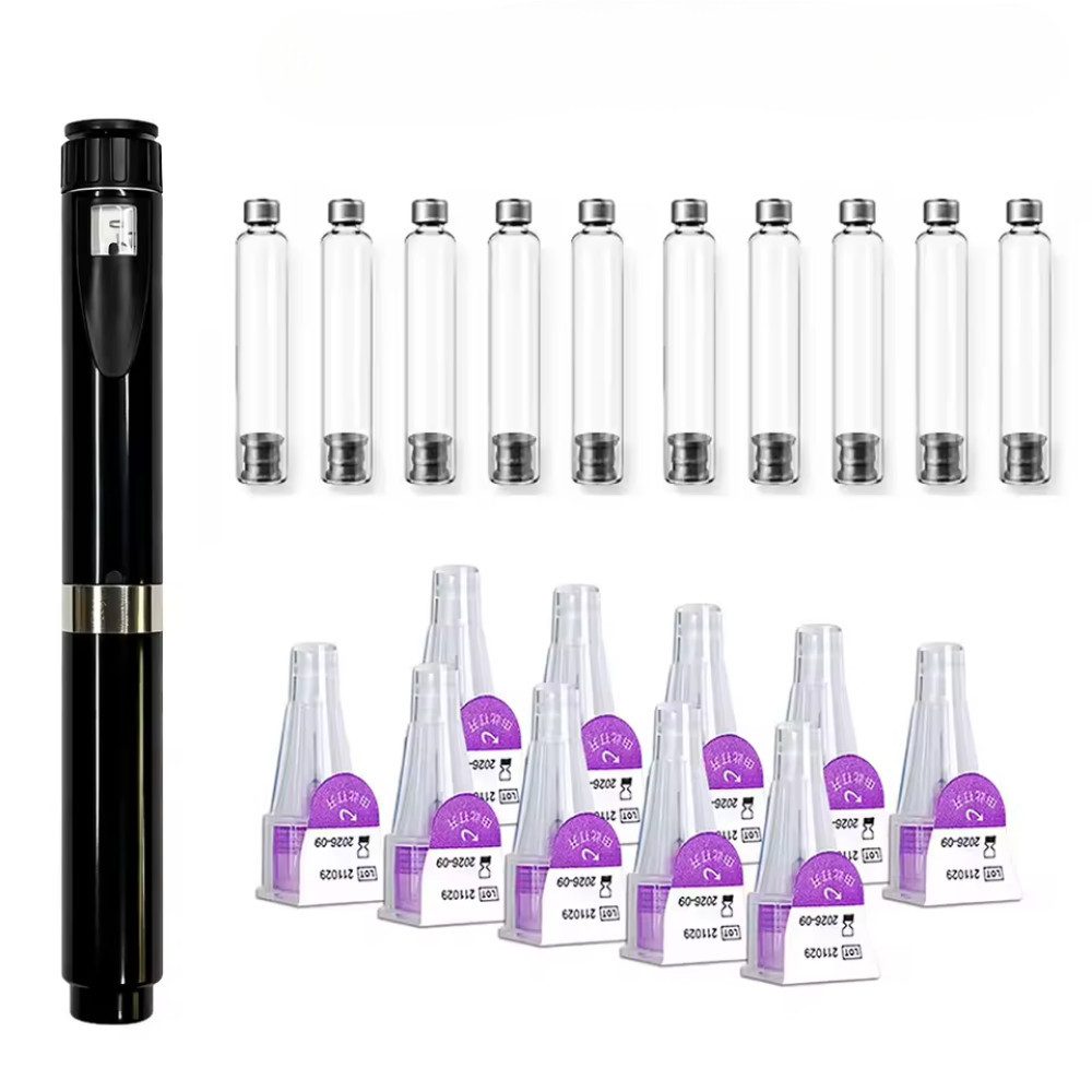 Athlix Gläser-Set Dosierstift-Set mit 3-ml-Kartuschen wiederverwendbarer Stift-Injektor, Schneller & werkzeugloser Austausch, Hochwertige Oberflächenveredelung