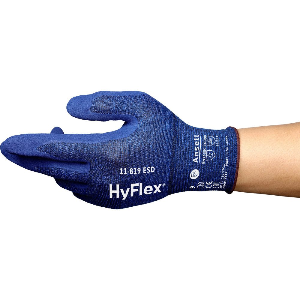 ANSELL Arbeitshandschuhe Ansell 11819R090-1P HyFlex Arbeitshandschuh Größe (Handschuhe): 9 EN