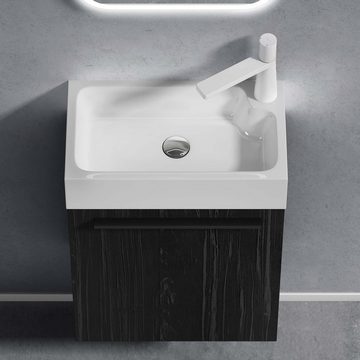doporro Badezimmer-Set Waschplatz Badmöbel-Set Pisa Gäste-WC Waschbecken-Unterschrank