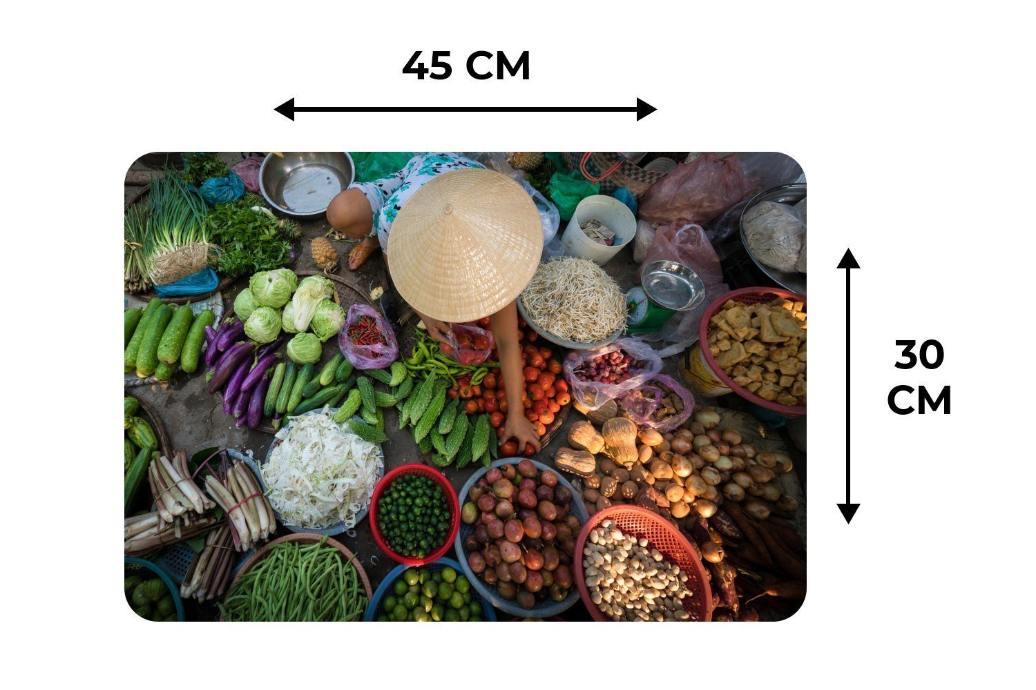 vietnamesischen in Produkten, Küche Platzdecken, (6-St), verwendet, Platzset, Platzmatte, Schmutzabweisend der Markt MuchoWow, Tischmatten, mit die Platzset,