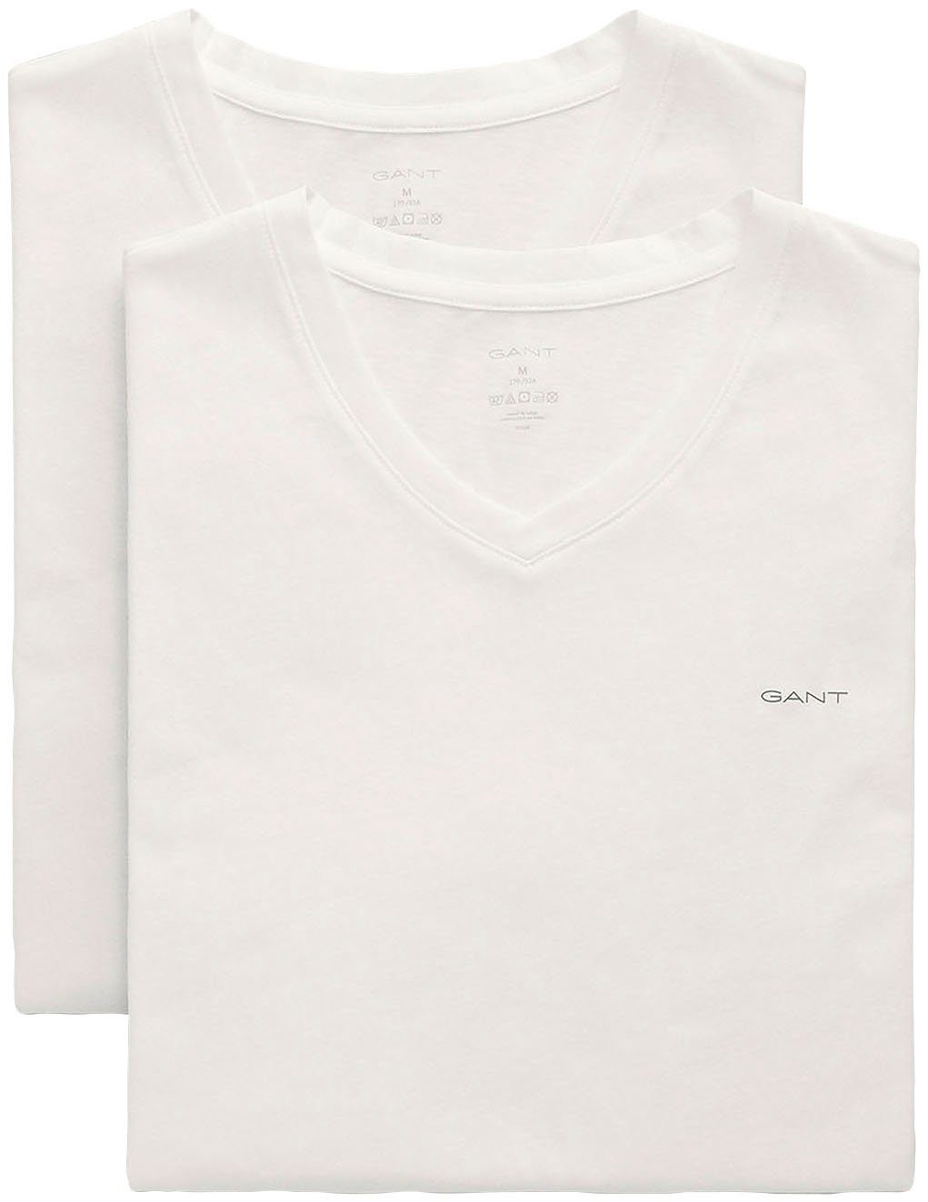 Gant Unterziehshirt V-NECK T-SHIRT 2-PACK (Packung, 2-St., 2er) mit Markenl günstig online kaufen