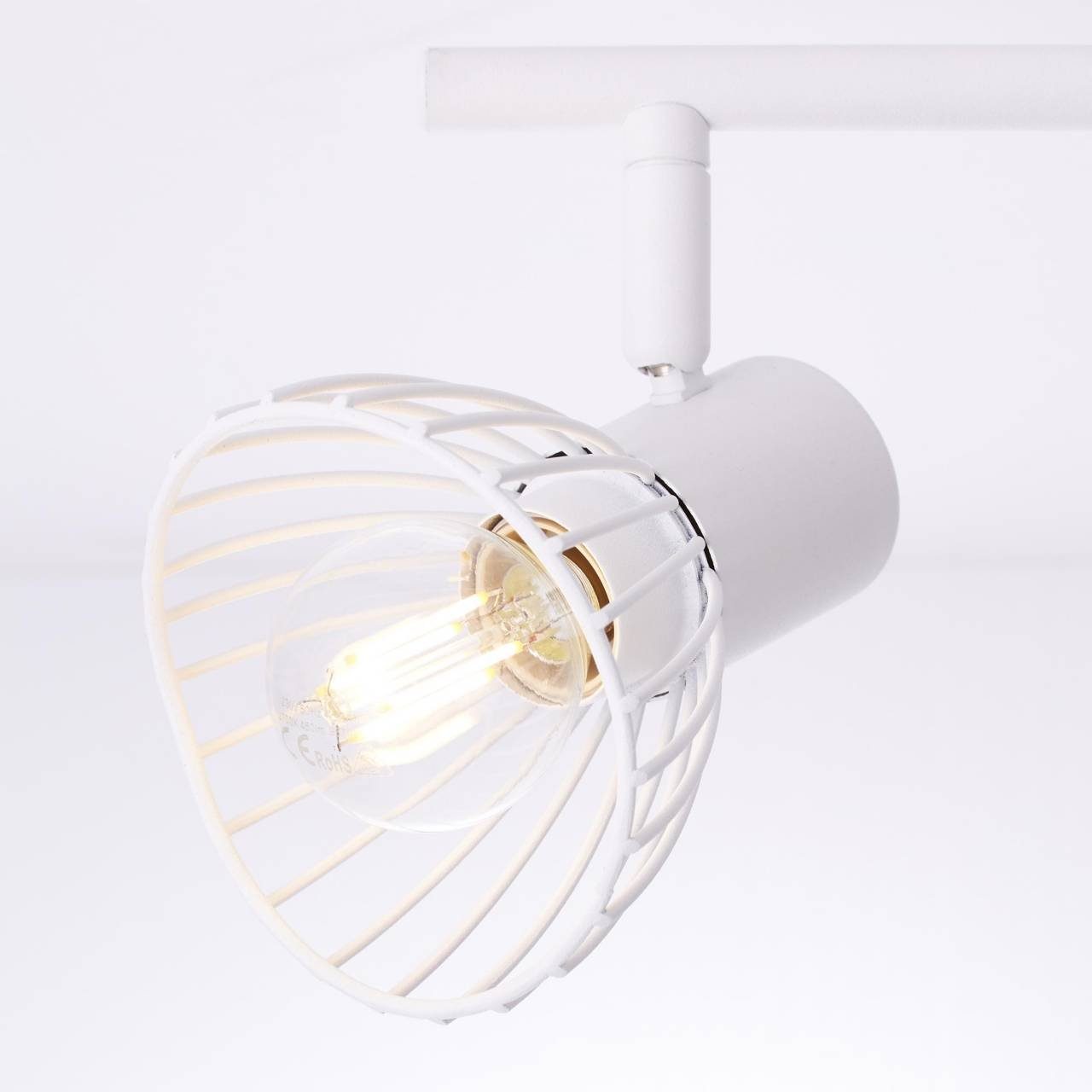 Elhi Brilliant Lampe 40W, Deckenleuchte geeignet 2x für Tropfen Elhi, E14, 2flg weiß D45, Spotrohr