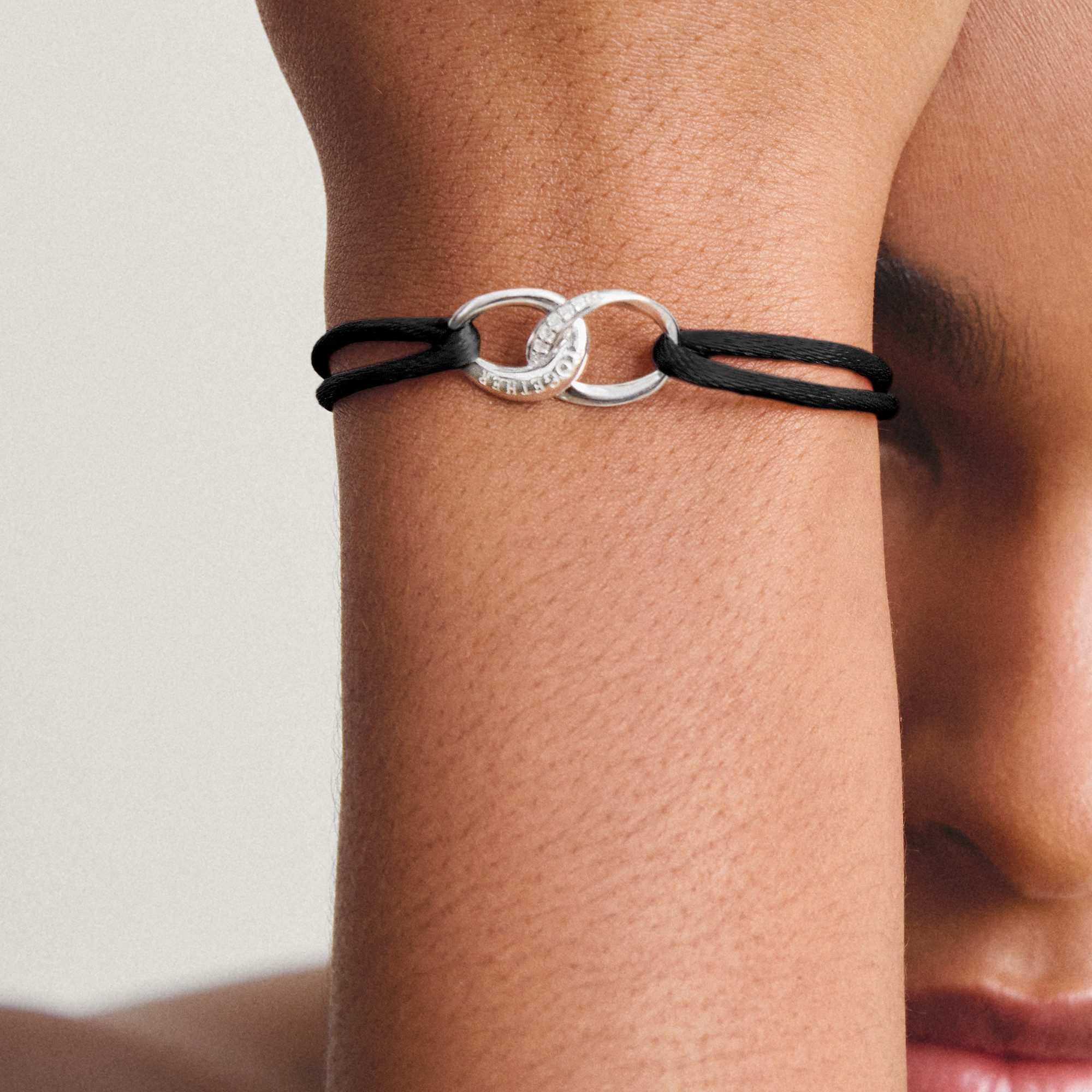 THOMAS SABO Armband Together Textilarmband, mit Zirkonia (synth)