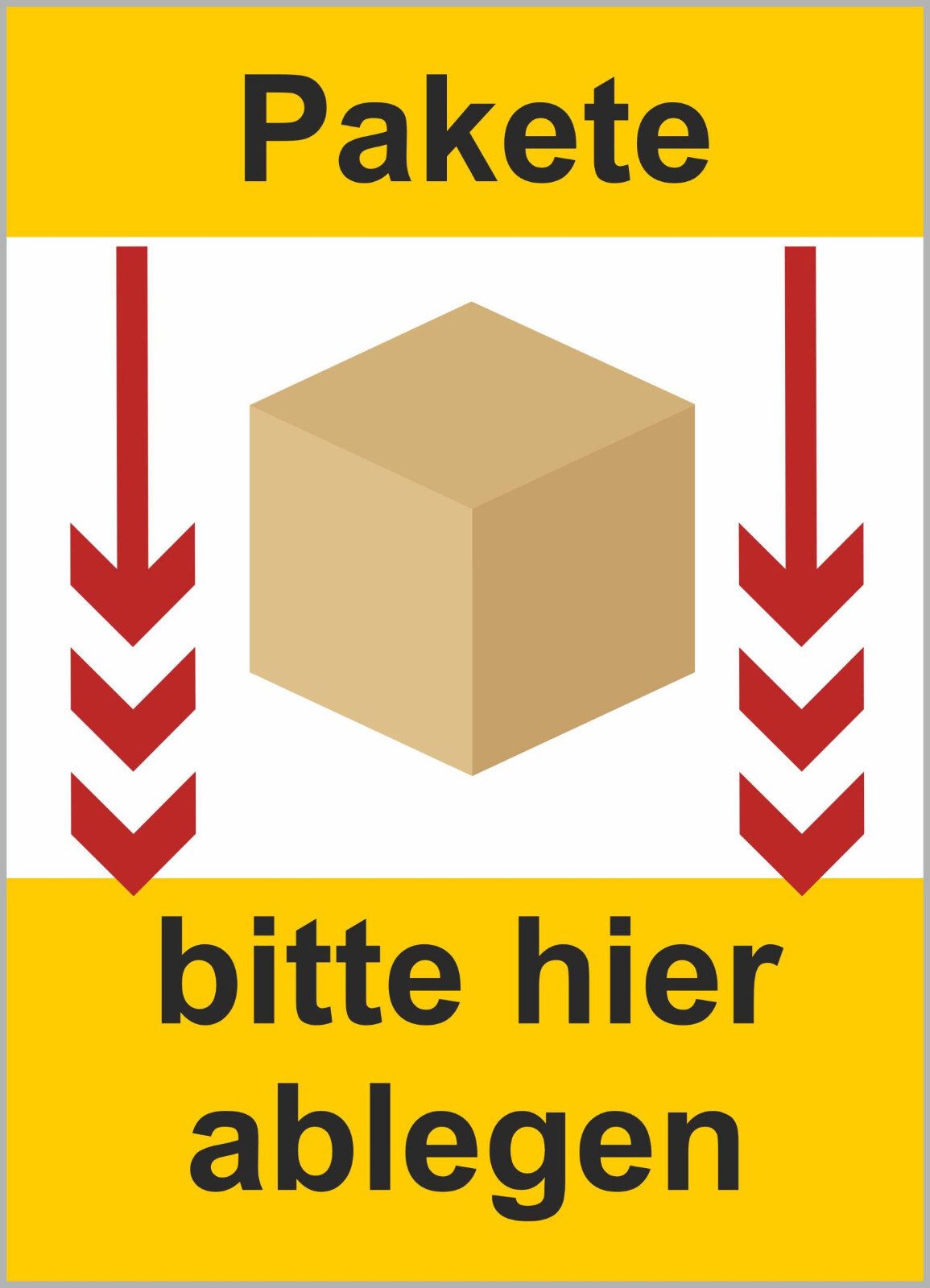 Anschütz Hinweisschild Schild "Pakete bitte hier ablegen" A4