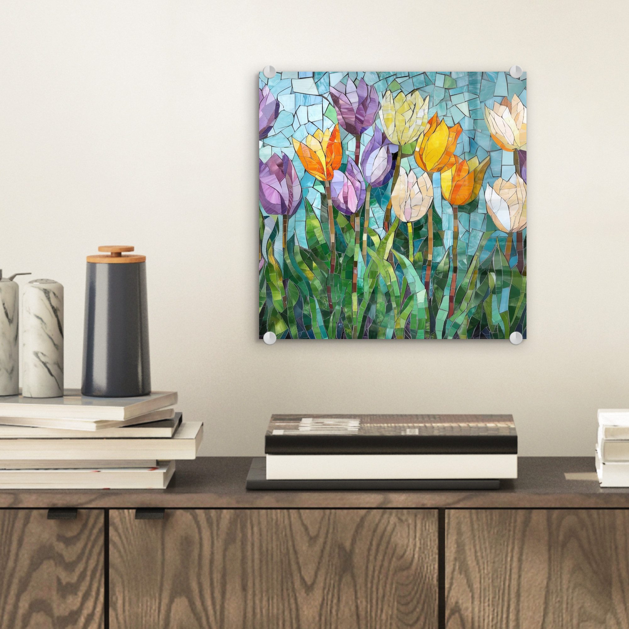 MuchoWow Acrylglasbild Mosaik - Feld - günstig online kaufen
