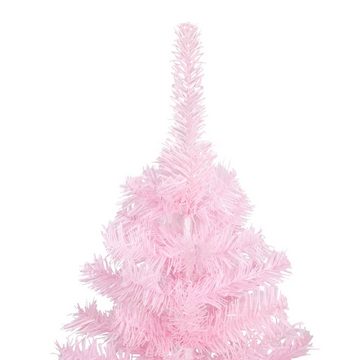 vidaXL Künstlicher Weihnachtsbaum Künstlicher Weihnachtsbaum mit LEDs Kugeln Rosa 210cm PVC