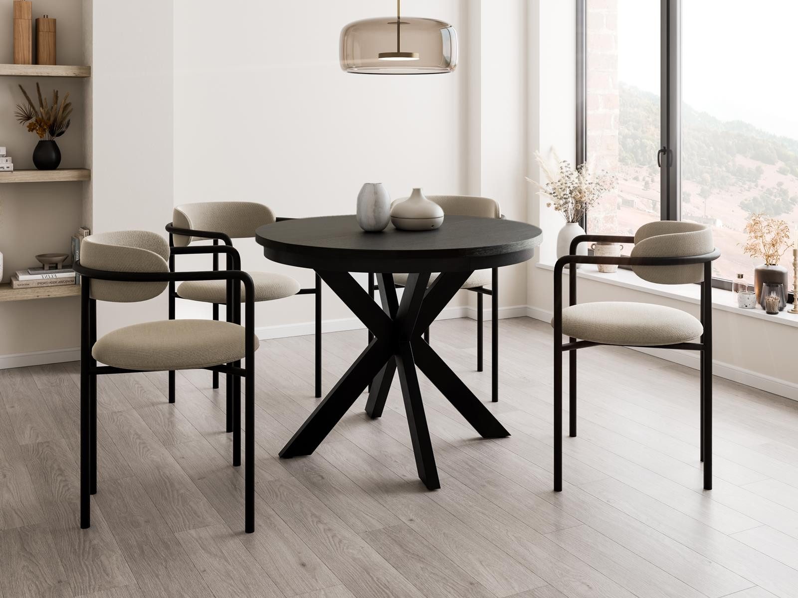 Compleo Esstisch modern, Metallbeine, Runder Esszimmertisch BELLAMI, TOPPSELLER, MADE IN EU