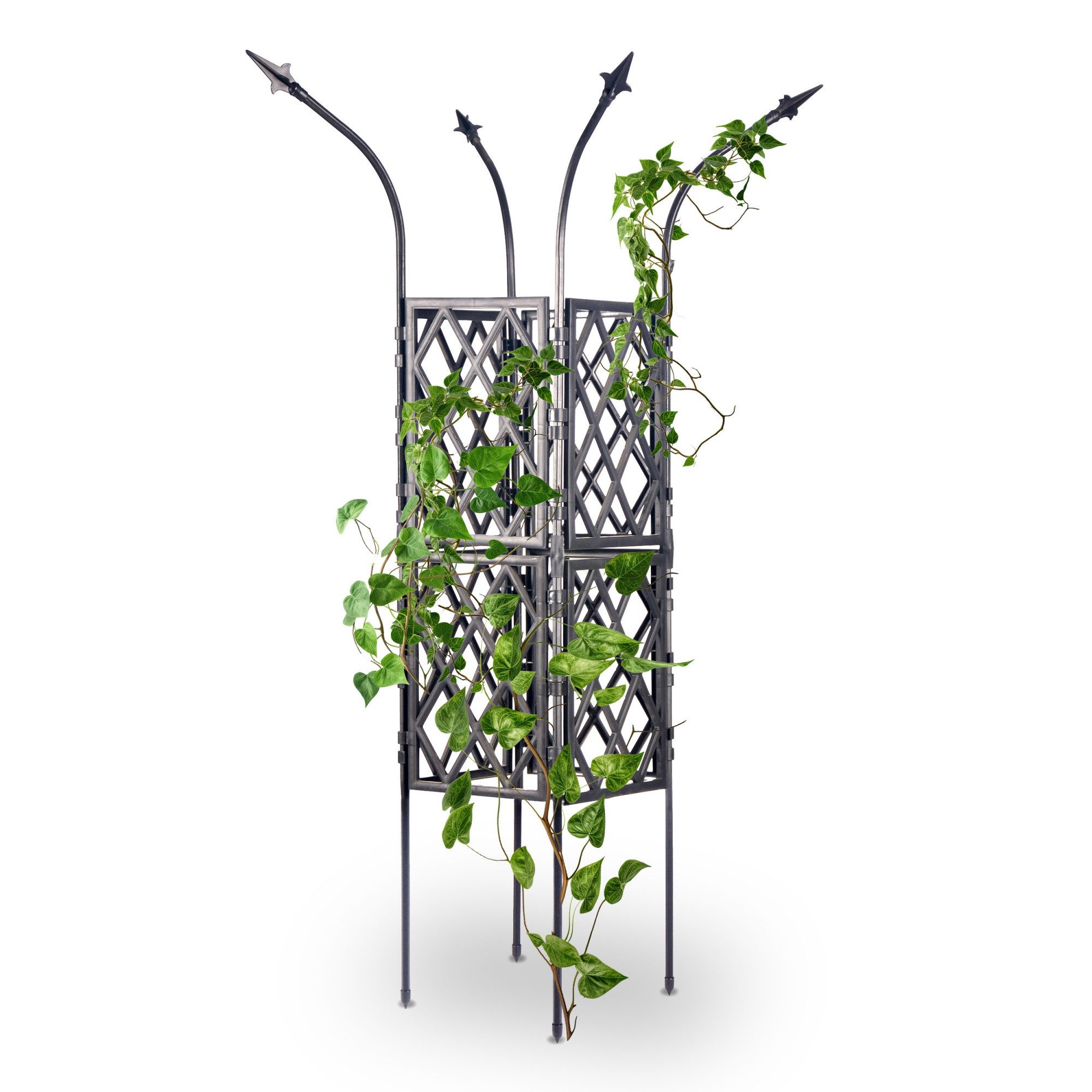 Gartenwelt Riegelsberger Rankhilfe Rankturm Barock schwarz freistehende Kletterhilfe für Rose Clematis