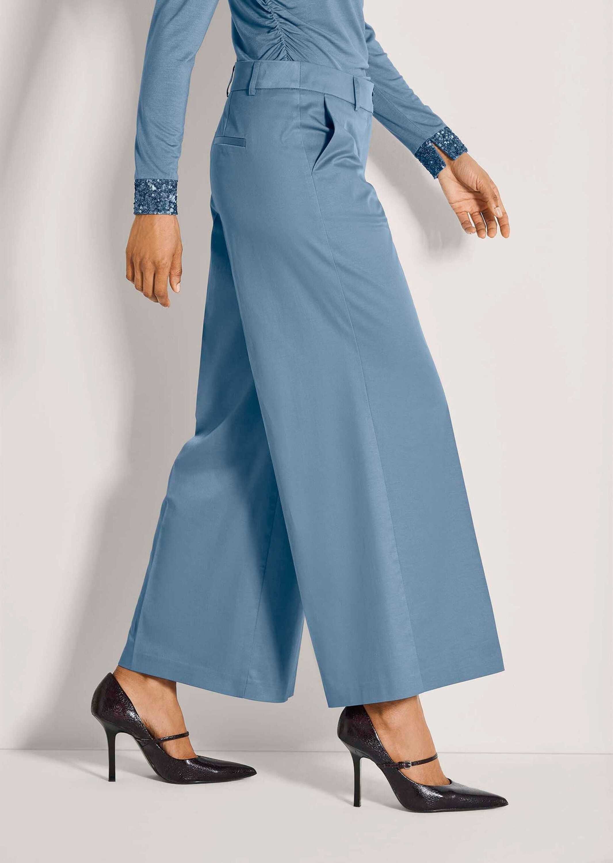MADELEINE Culotte Kurzgröße: Elegante 7/8-Hose mit Bügelfalten Stilvolle Culotte mit Formbund und Schubtaschen, weites Bein