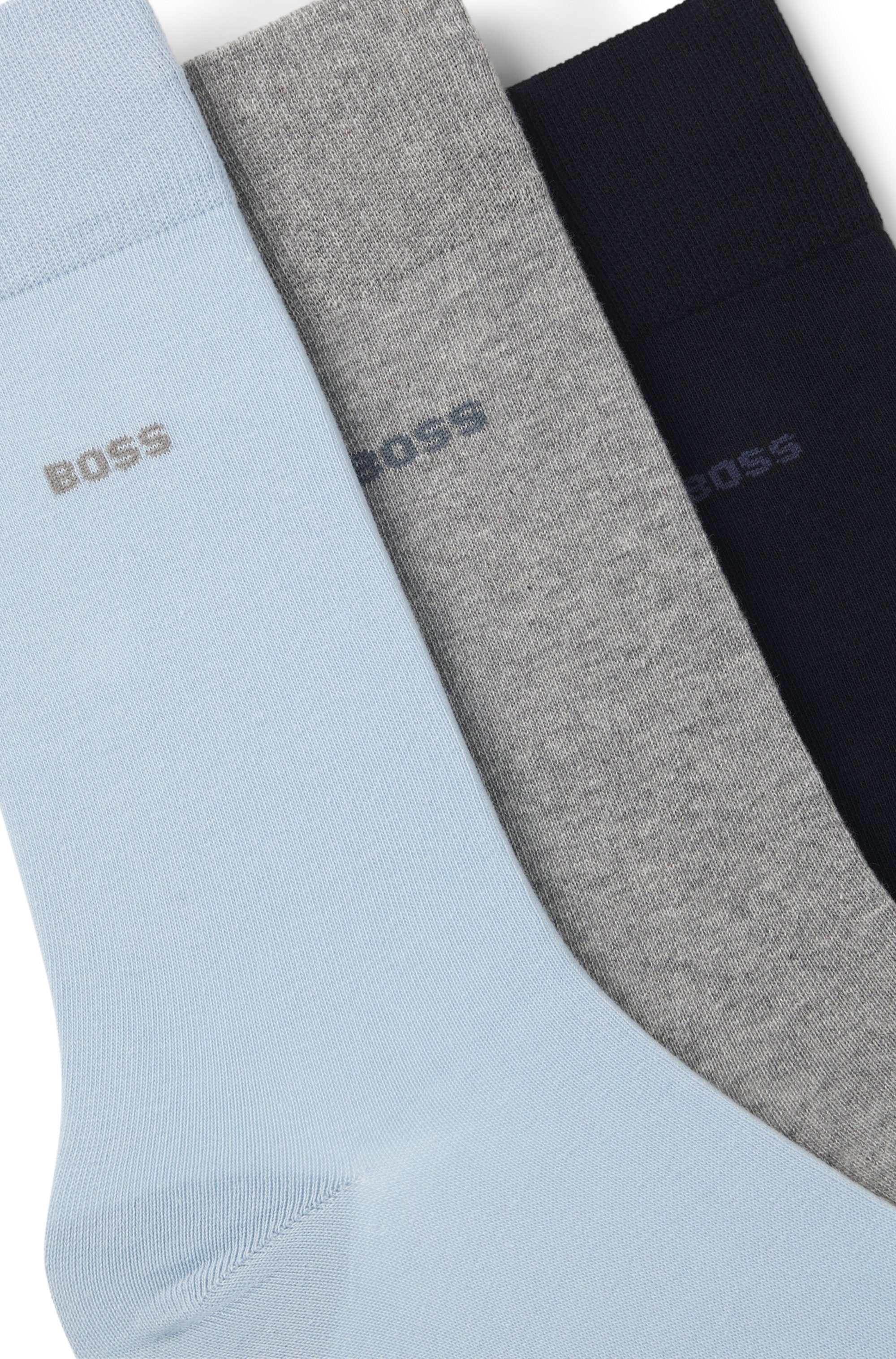 BOSS Businesssocken 3P RS Uni CC (3-Paar) mittelhoch, verstärkte Zehen- und Fersenpartie