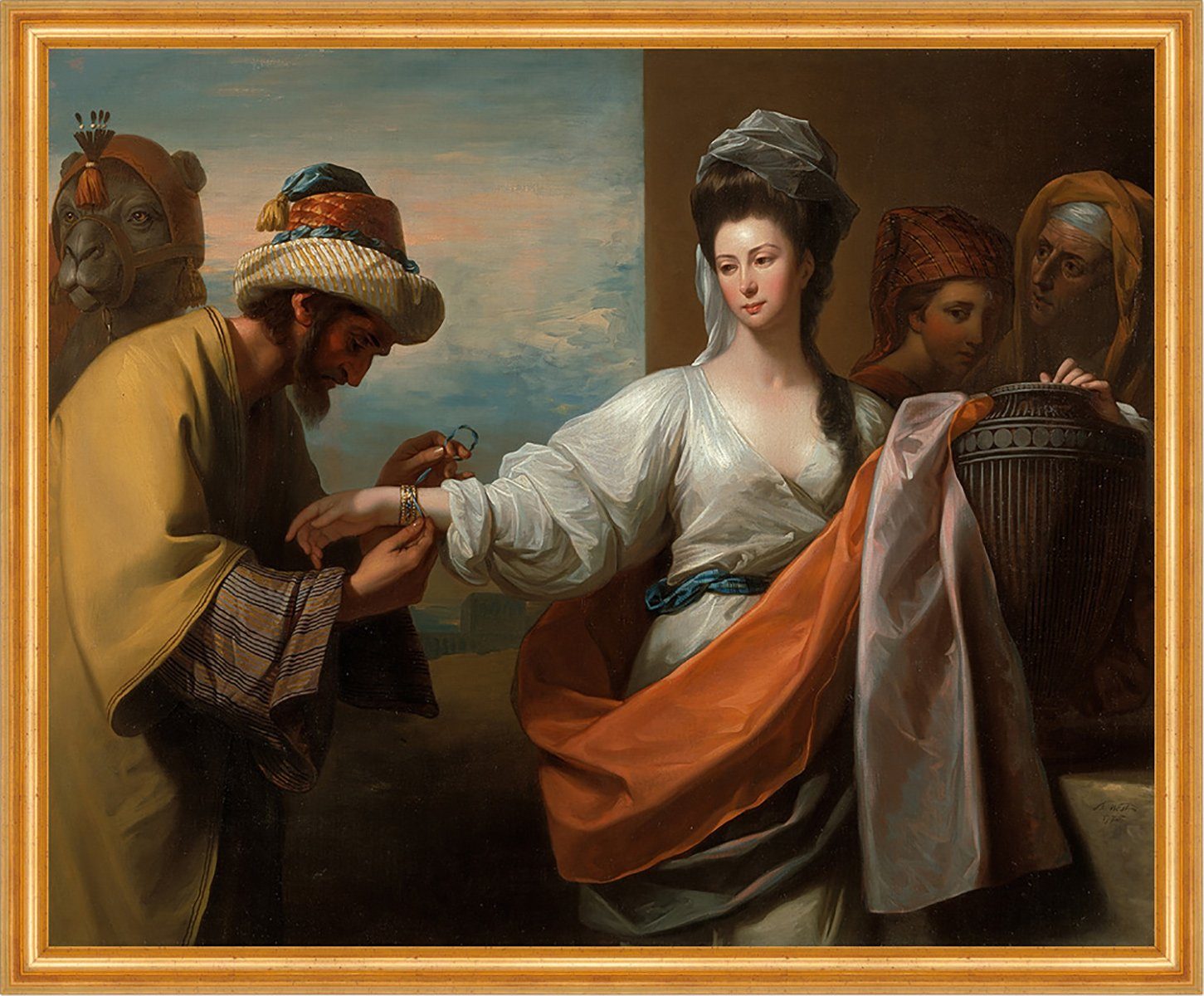 Kunstdruck Isaacs servant tying the bracelet on Rebeccas arm West Diener Kamel B