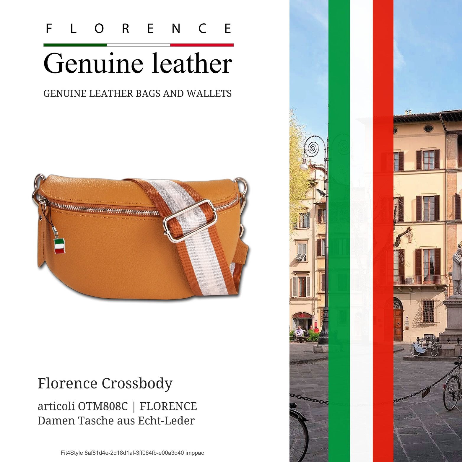 FLORENCE Gürteltasche Florence Echtleder Gürteltasche Damen (Gürteltasche, Gürteltasche), Damen Gürteltasche Leder, braun, tan, Größe ca. 25cm