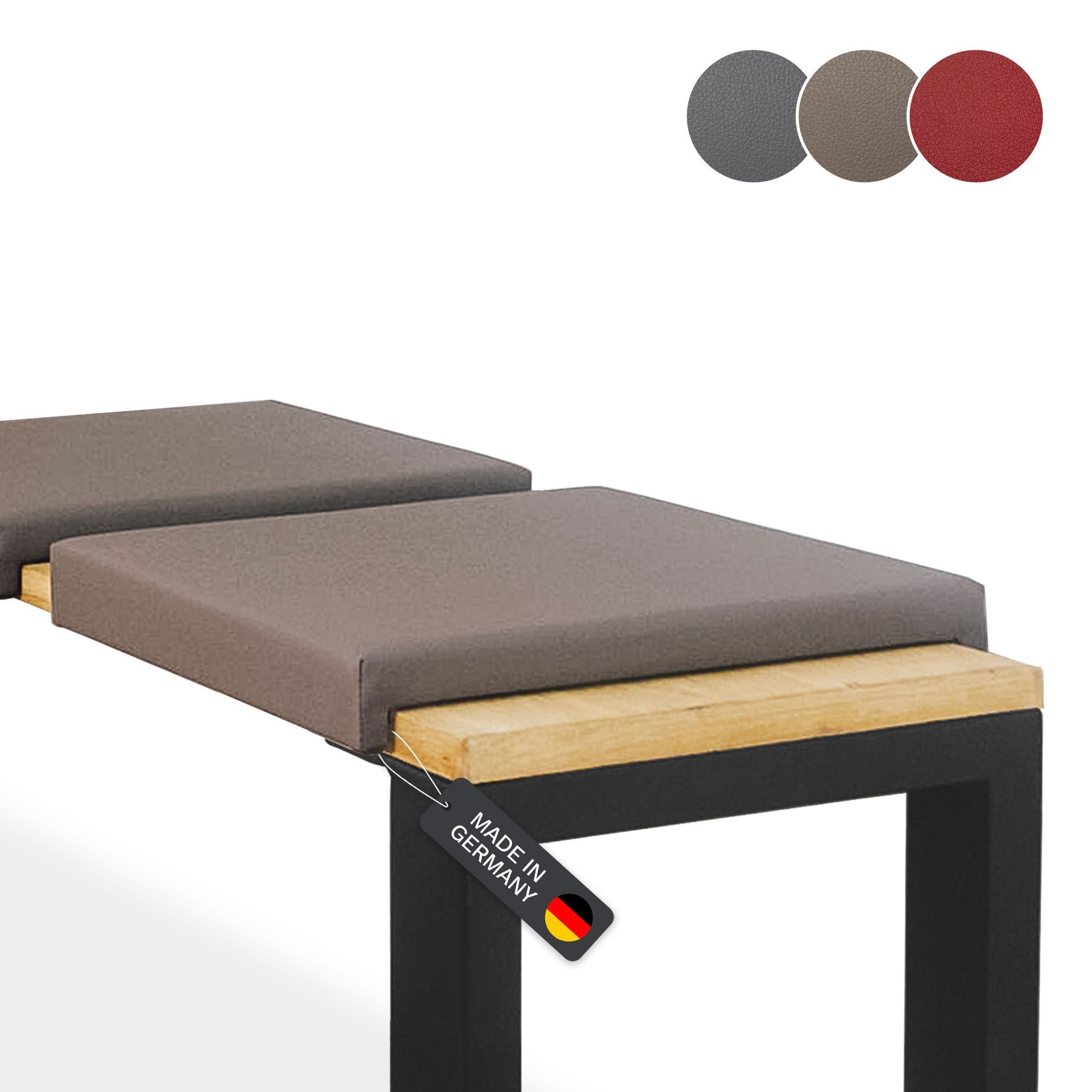 Bankauflage Bankkissen Klemmkissen Sitzkissen mit 2 Leisten, 40cm Klemmtiefe