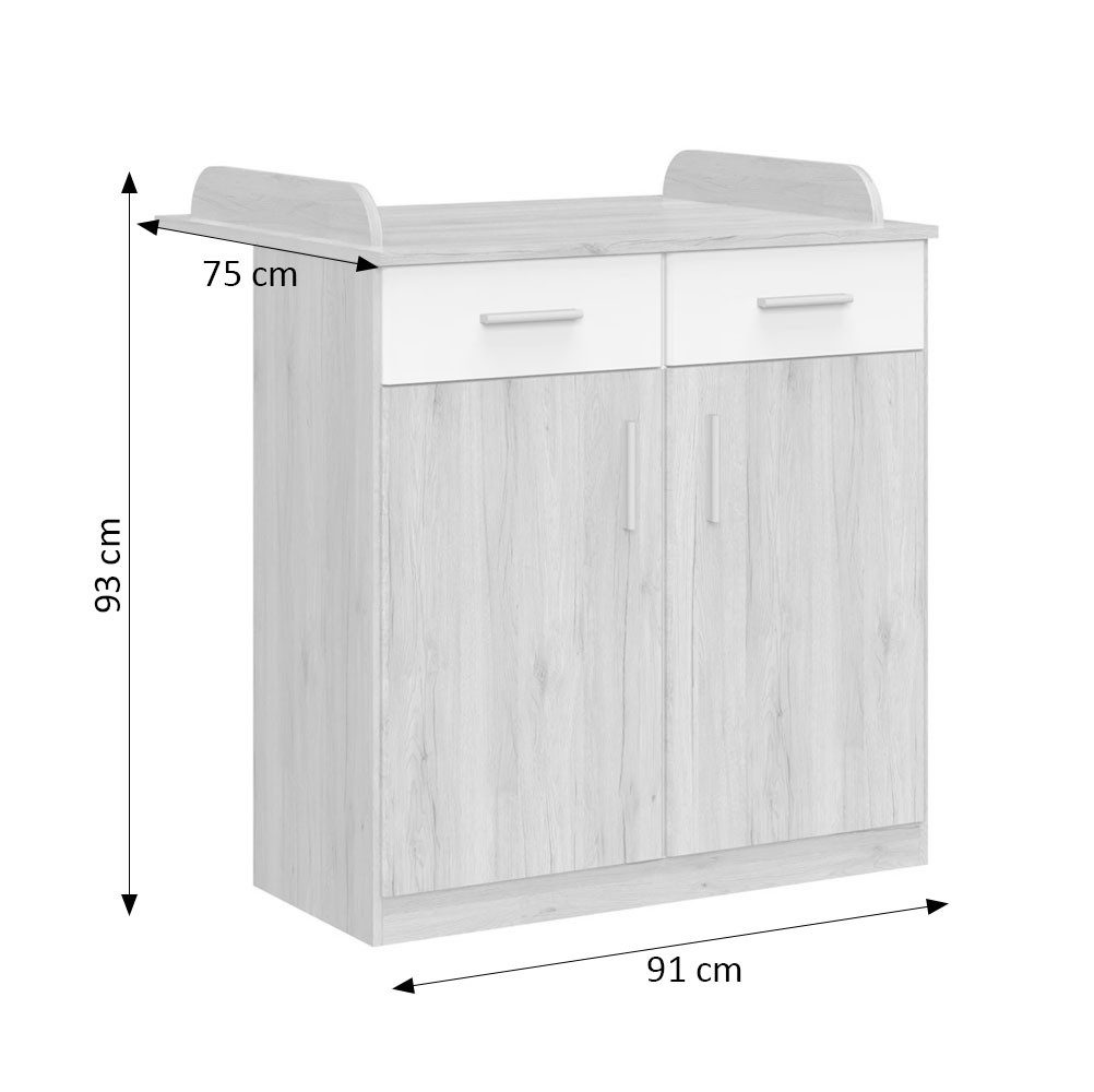 Wimex Wickelkommode Joker, 91x75x93cm Eiche Sanremo / weiß