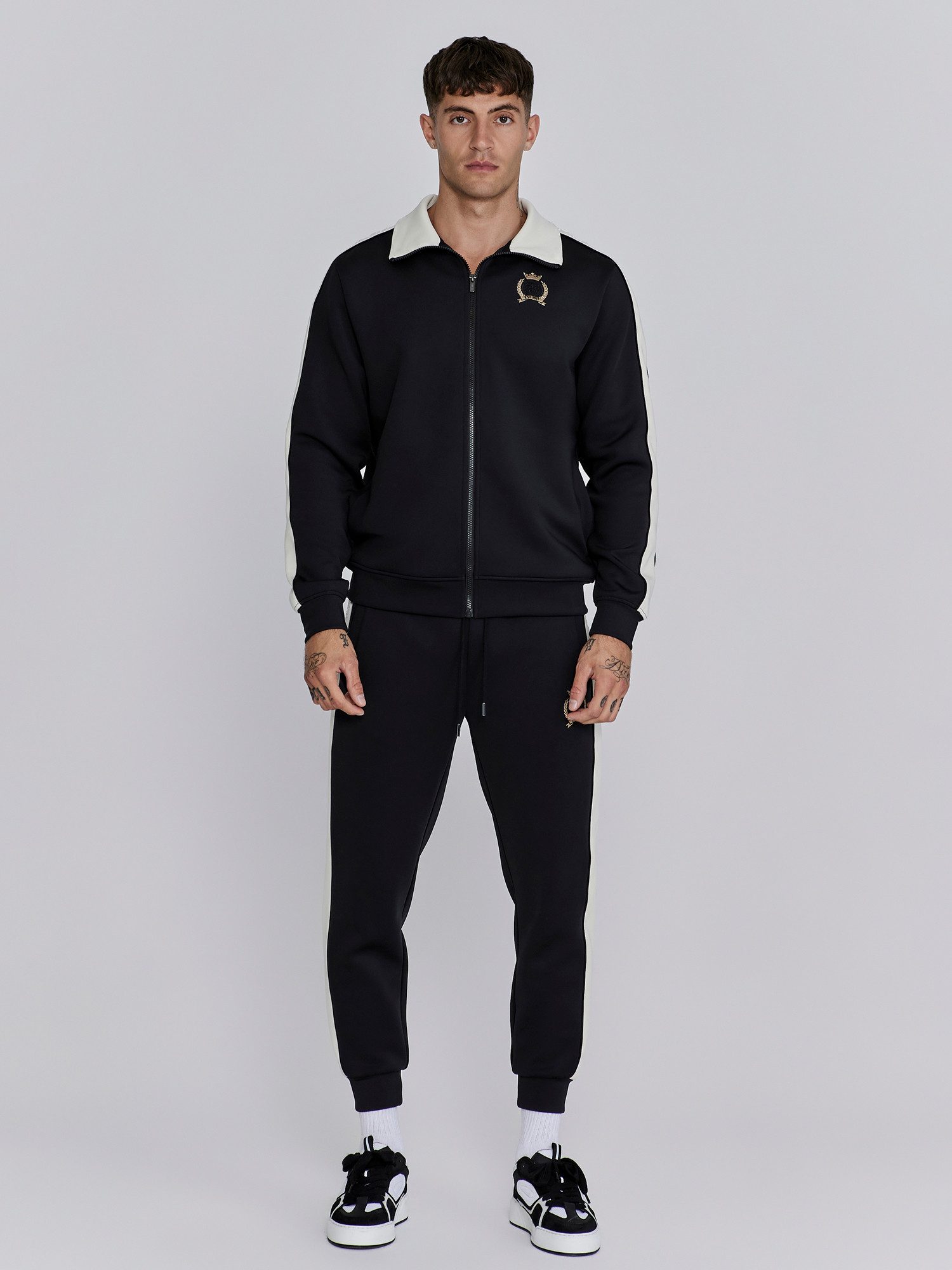 Siksilk Sweatjacke SikSilk Herren Schwarze Crest Trainingsjacke