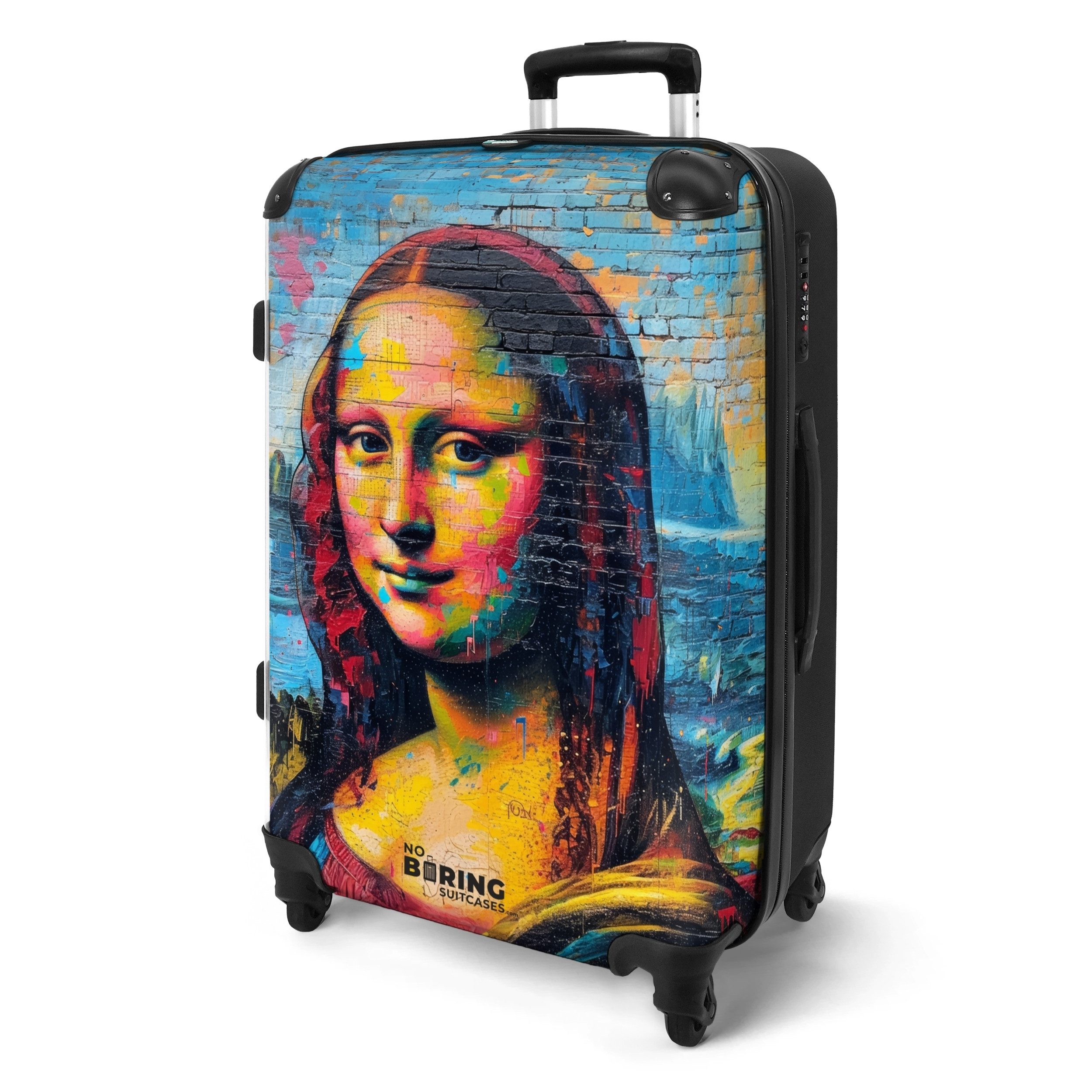 NoBoringSuitcases.com© Hartschalen-Trolley Bunte Mona Lisa im günstig online kaufen