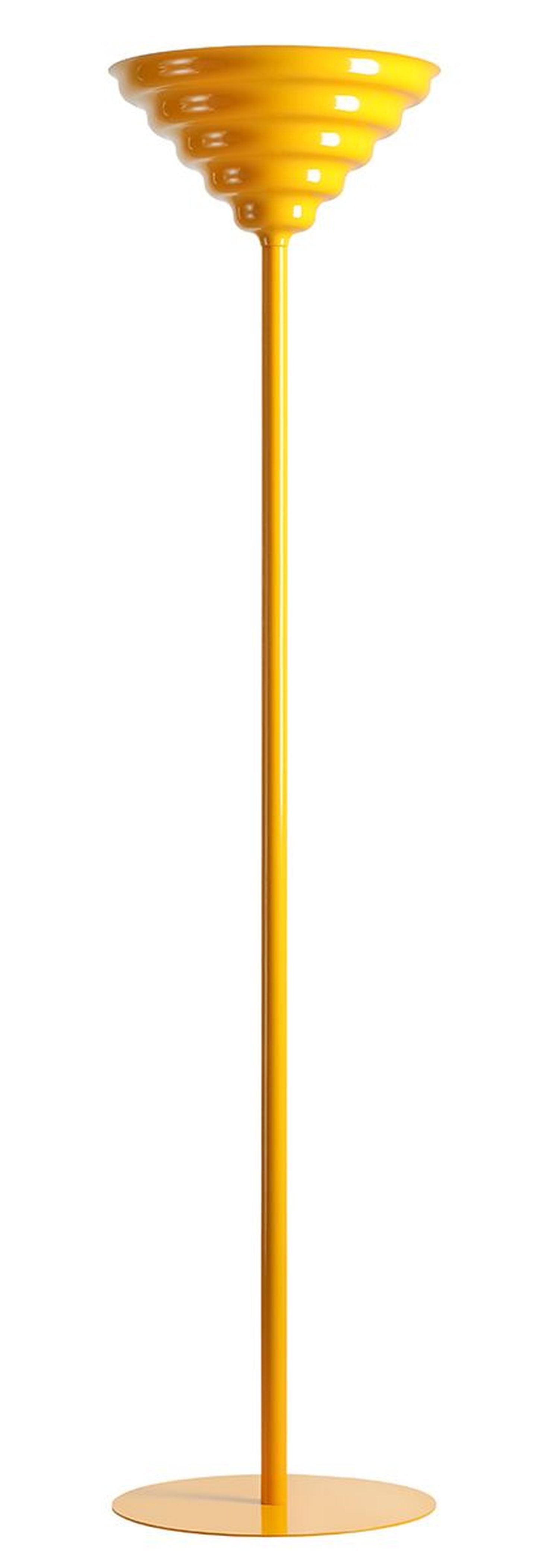 Licht-Erlebnisse Stehlampe NAREN, Glas Metall 155 cm hoch Gelb G9 rund Modern