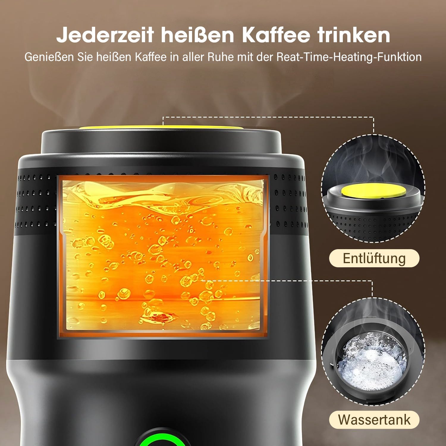 MOPUEA Espressomaschine Portable Espresso Maschine, Kaffeekanne Kapsel Pulverkaffee keine Filtergröße, Reisekaffeemaschine Tragbare Espressomaschine Kapselmaschine