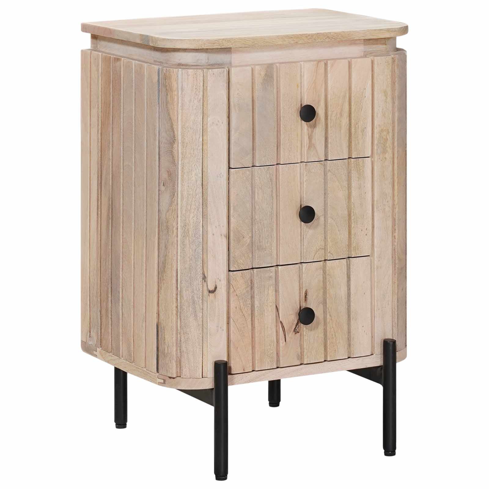 vidaXL Nachttisch Handgefertigter Nachttisch Weiß 40 x 30 x 60 cm (1-St)
