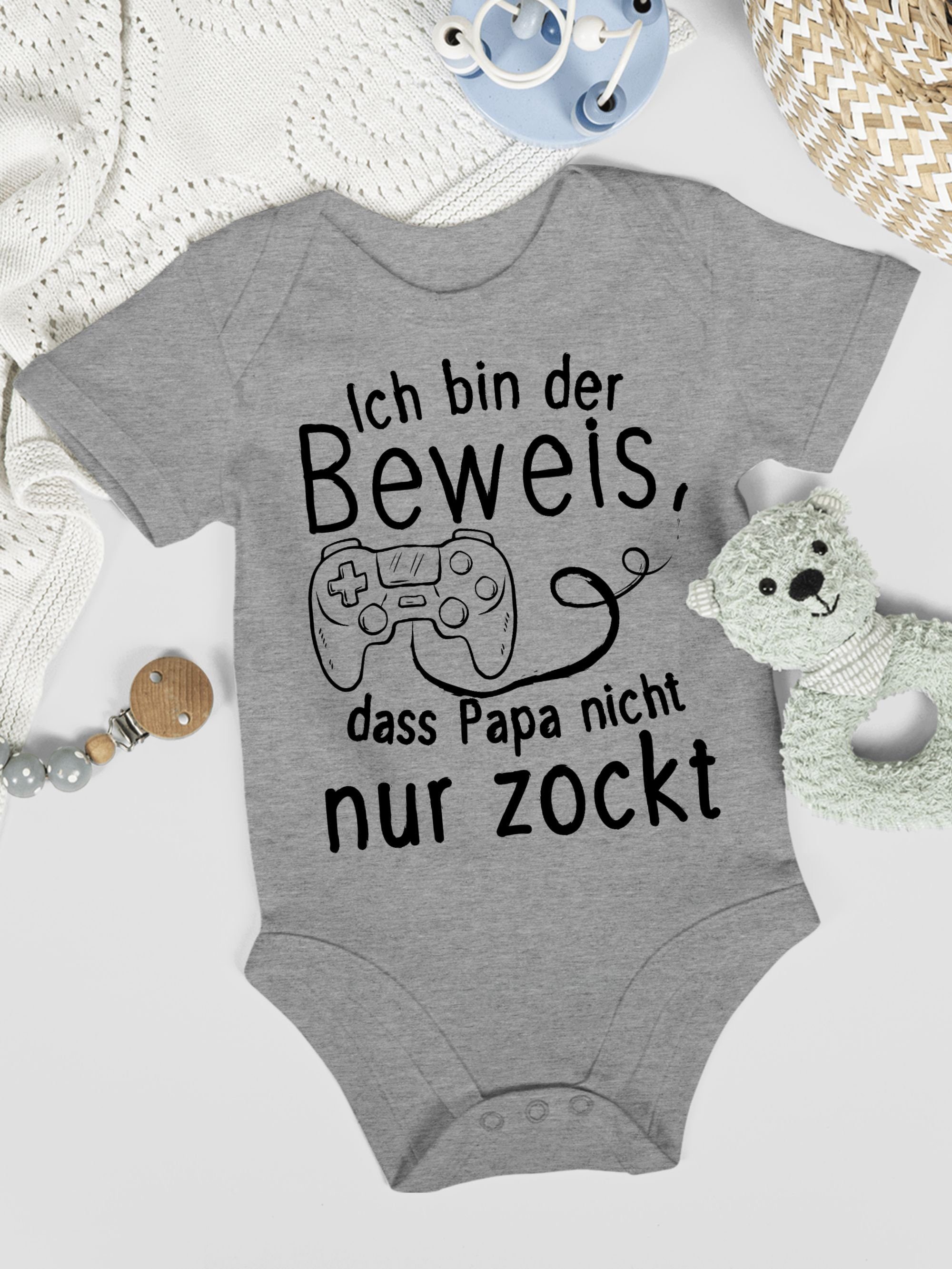 Shirtracer Shirtbody Ich bin der Beweis dass Papa nicht nur zockt Geschenk Vatertag Baby