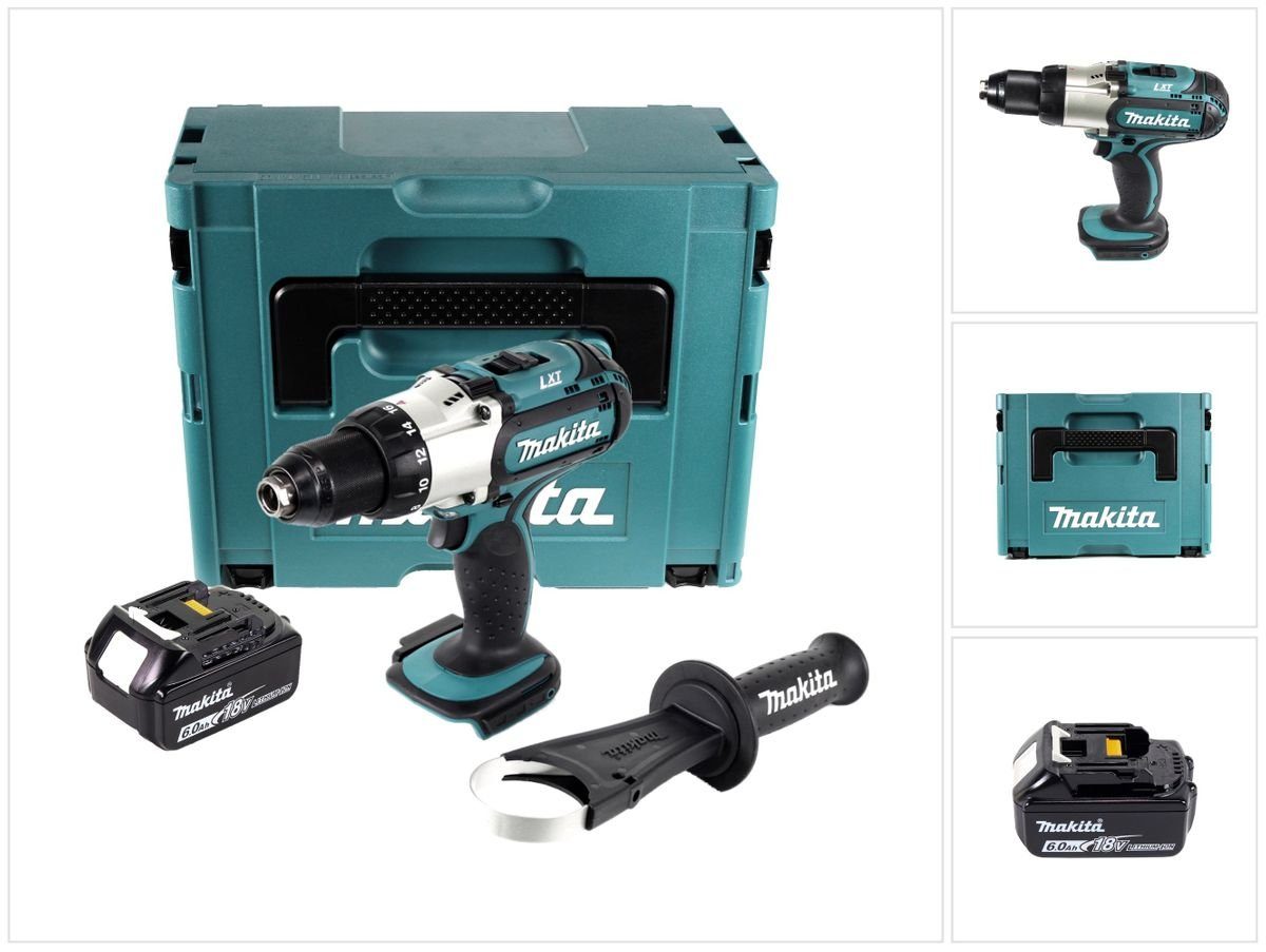 Makita Säulenbohrmaschine DDF 451 G1J Akku Bohrschrauber 18 V 80 Nm + 1x Akku 6,0 Ah + Makpac -