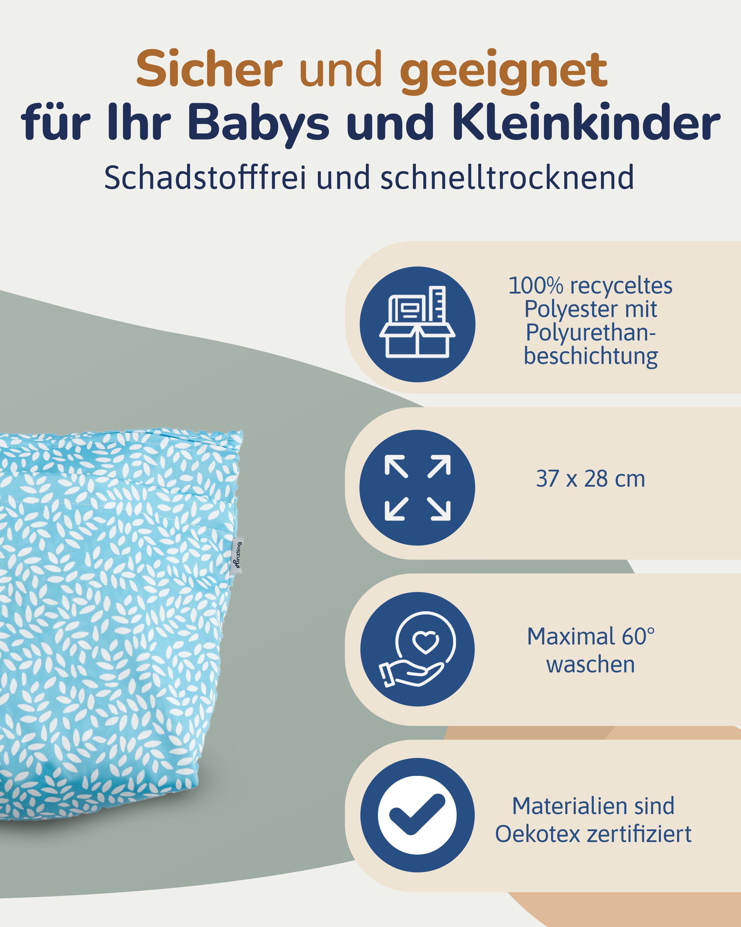 Hinzling Windeltasche Wetbag Duo – 2 in 1 Nasstasche für saubere und dreckige Stoffwindeln