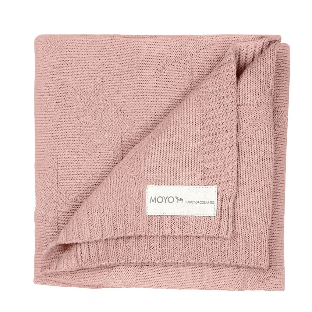 Babydecke Strick Babydecke Sternenmuster zauberhafter Rosenquarz, Moyo, Kuscheldecke, zart zur Babyhaut