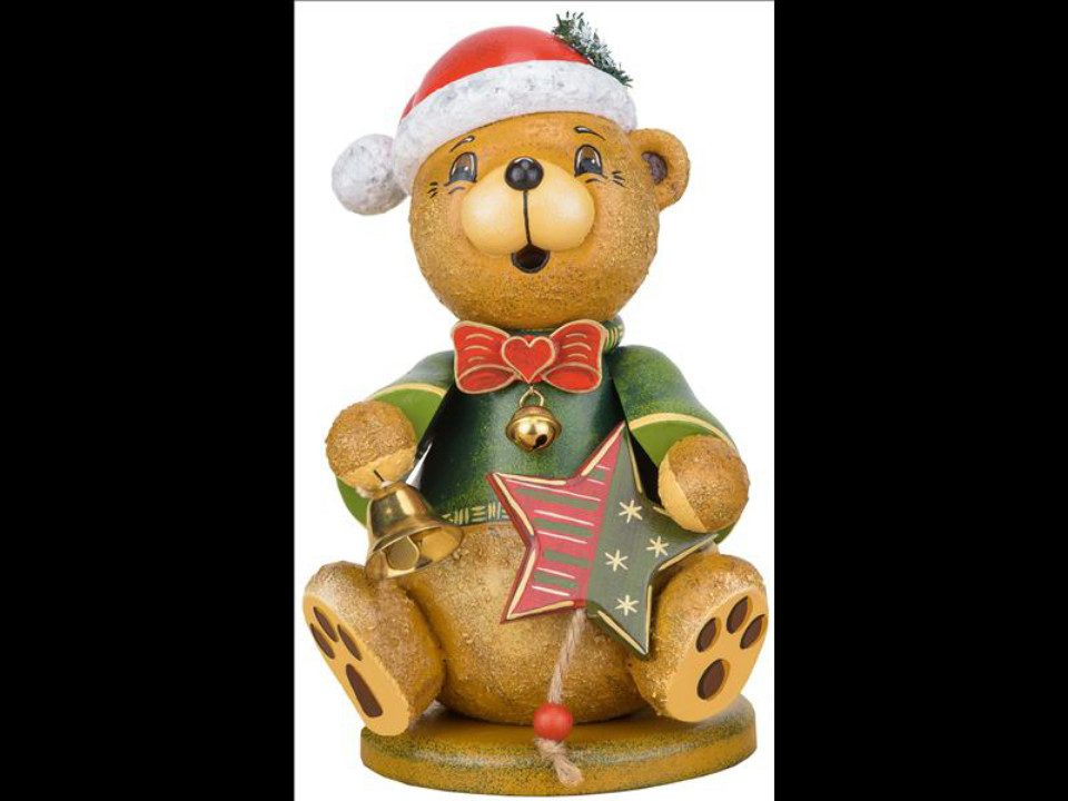 Hubrig Volkskunst Zschorlau Erzgebirge Фигурка курильщик Hubrig Räuchermann Wichtel Teddy Weihnachtsbär, (1 St), Handarbeit aus dem Erzgebirge
