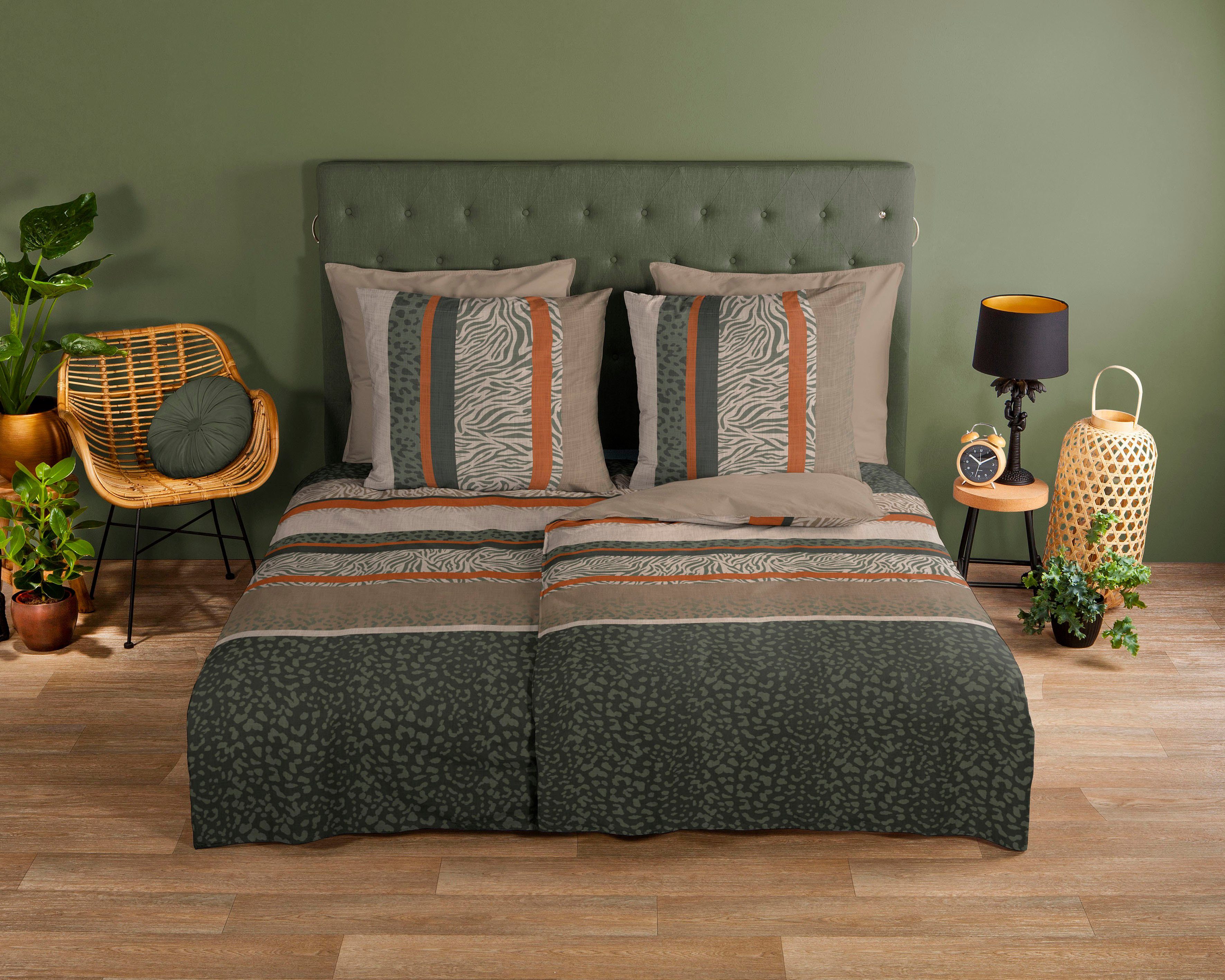 good morning Wendebettwäsche Chimene, Renforcé, 2 teilig, 100% Baumwolle, 135x200, 2 Teilig, Reißverschluss, Wendeoptik, Simple