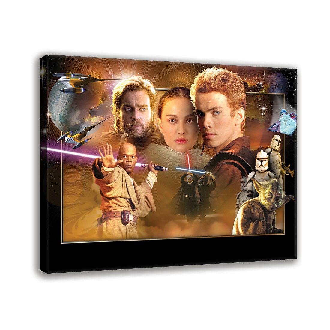 Wallarena Leinwandbild Star Wars Jungen Kinder Wandbild XXL Leinwandbilder Modern 60x40, Disney (Einteilig, 1 St), Leinwand Изображения Kinderzimmer Kinder Leinwandbild Wandbild Wand Deko