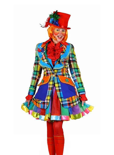 thetru Kostüm Knallbunt karierte Clownsjacke für Frauen, Kunterbunt zu Karneval: Clownkostüm mit Karos